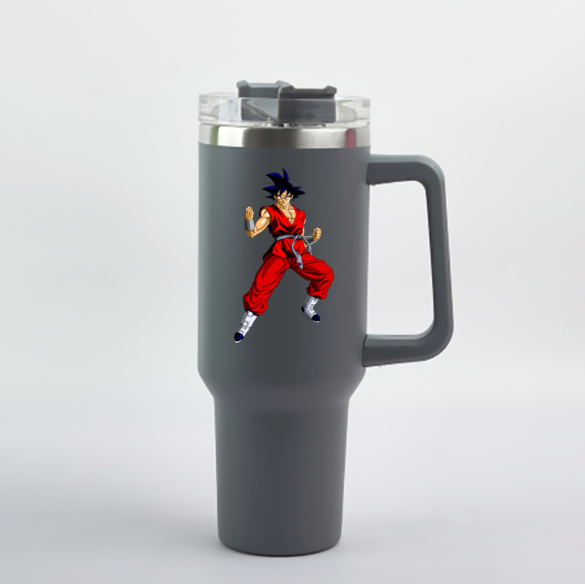 （画像用） ドラゴンボール 孫悟空（そん ごくう）Son Goku カカロット DRAGON BALL Kakarotto 1200mL車用タンブラー - クリスタルステッカー（プラスチックストロー付き）
