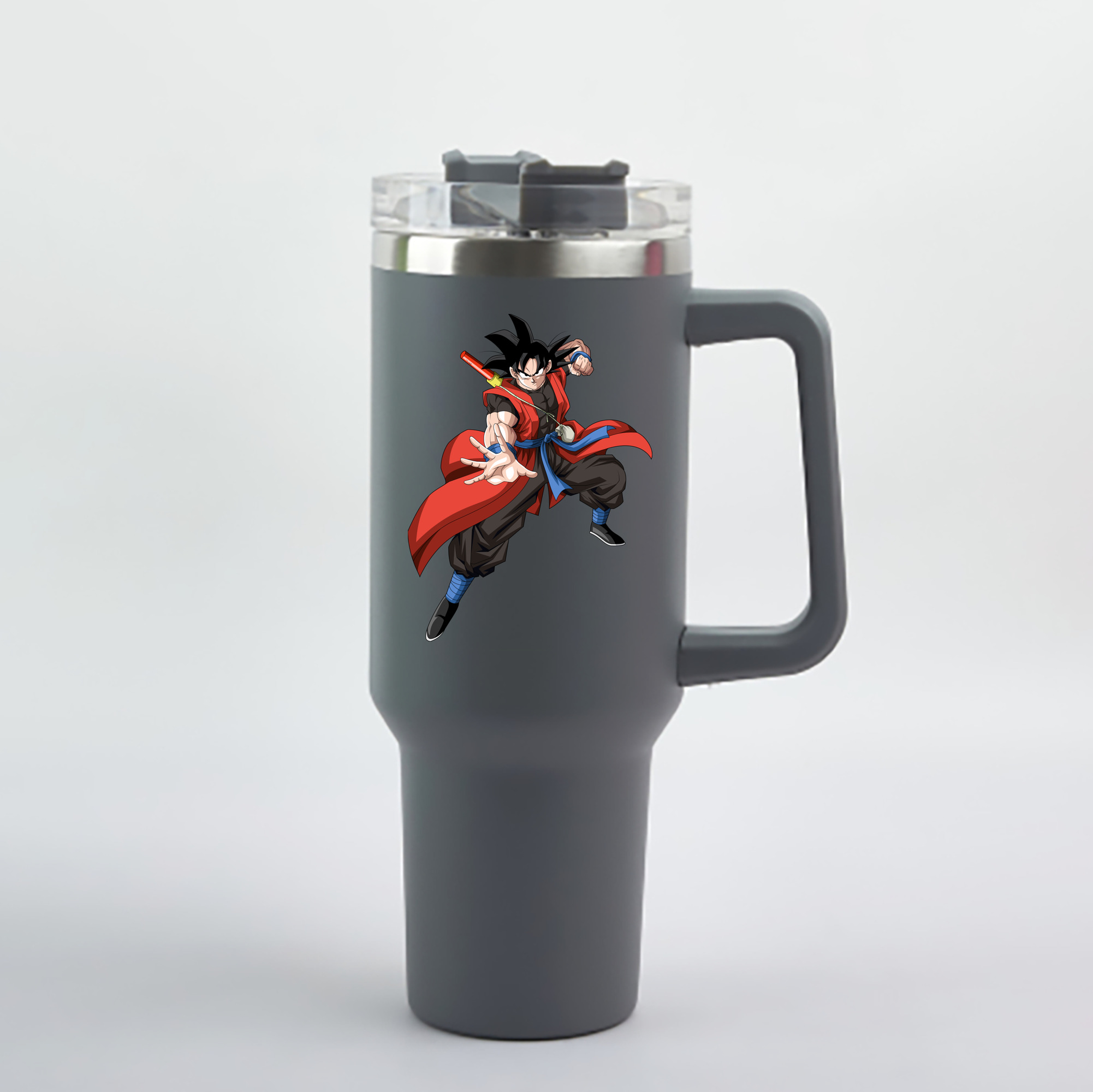 （画像用） ドラゴンボール 孫悟空（そん ごくう）Son Goku カカロット DRAGON BALL Kakarotto 1200mL車用タンブラー - クリスタルステッカー（プラスチックストロー付き）
