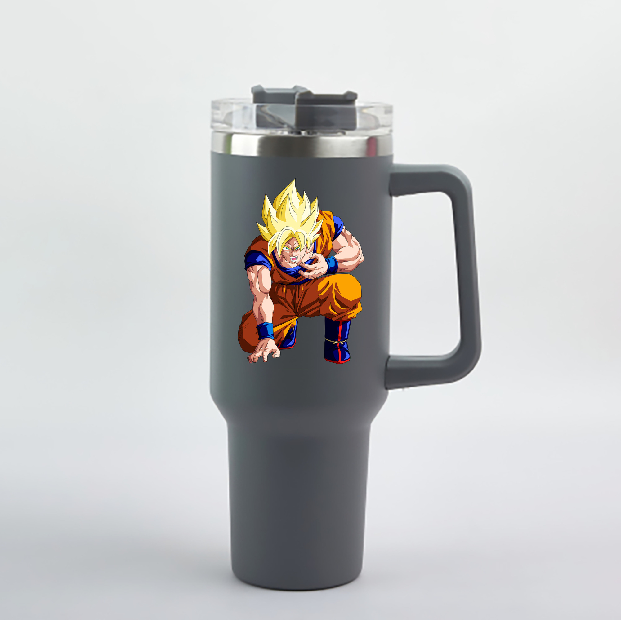 （画像用） ドラゴンボール 孫悟空（そん ごくう）Son Goku カカロット DRAGON BALL Kakarotto 1200mL車用タンブラー - クリスタルステッカー（プラスチックストロー付き）