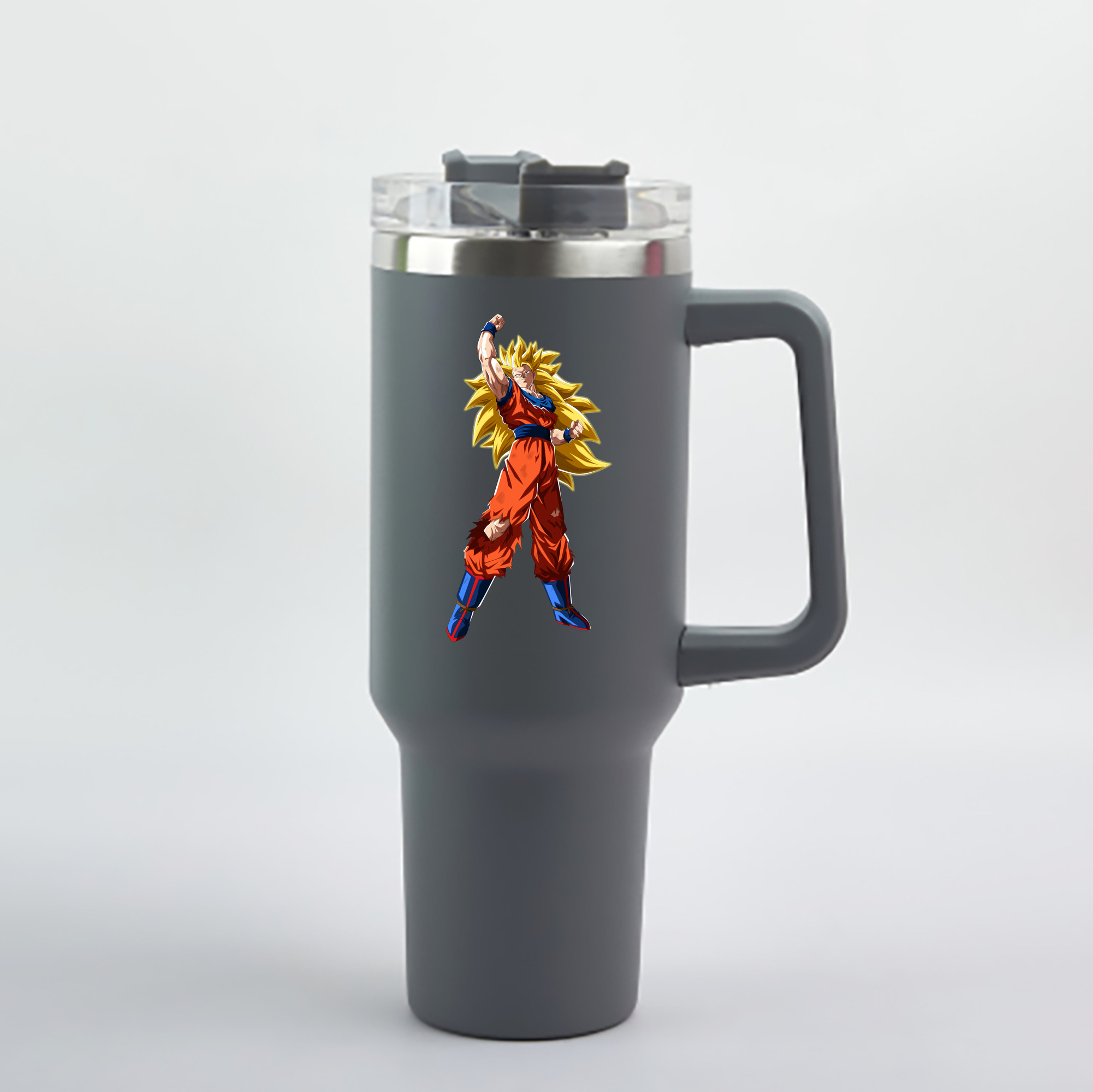 （画像用） ドラゴンボール 孫悟空（そん ごくう）Son Goku カカロット DRAGON BALL Kakarotto 1200mL車用タンブラー - クリスタルステッカー（プラスチックストロー付き）