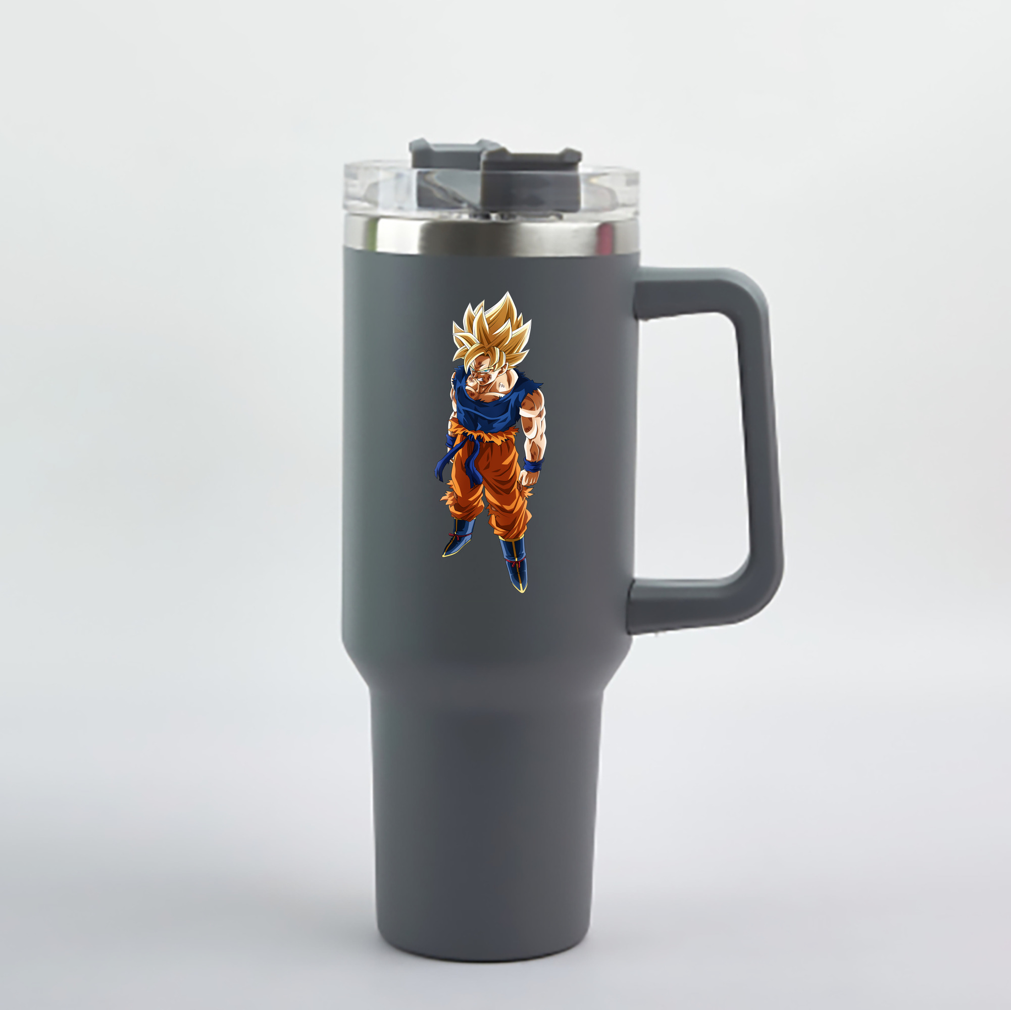 （画像用） ドラゴンボール 孫悟空（そん ごくう）Son Goku カカロット DRAGON BALL Kakarotto 1200mL車用タンブラー - クリスタルステッカー（プラスチックストロー付き）