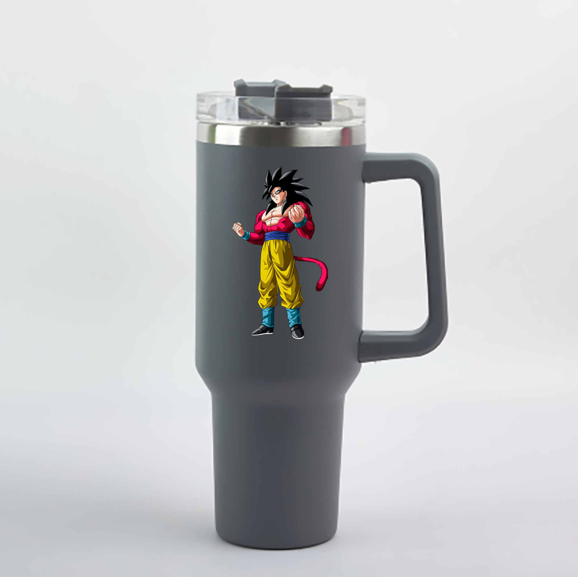 （画像用） ドラゴンボール 孫悟空（そん ごくう）Son Goku カカロット DRAGON BALL Kakarotto 1200mL車用タンブラー - クリスタルステッカー（プラスチックストロー付き）
