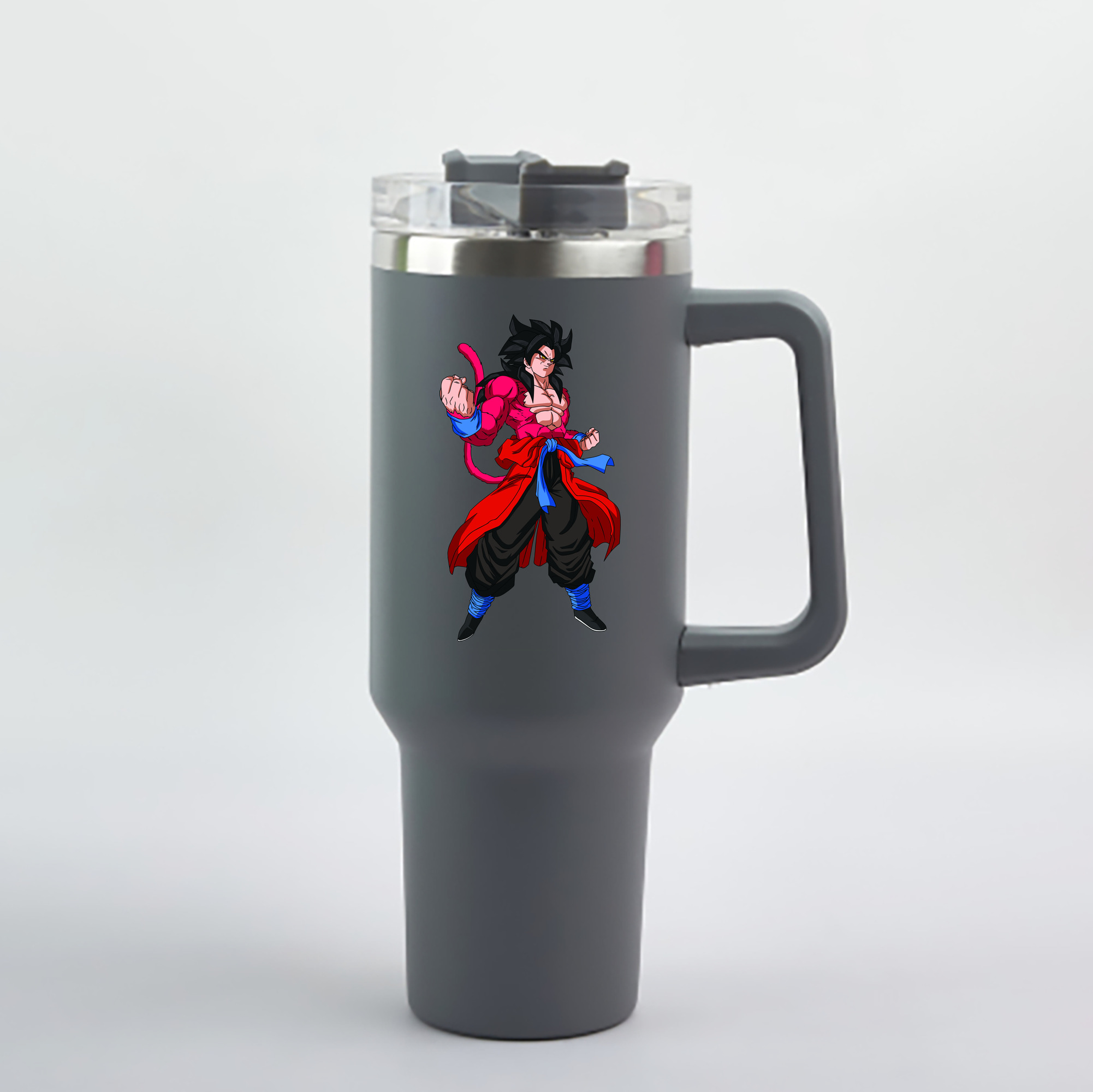 （画像用） ドラゴンボール 孫悟空（そん ごくう）Son Goku カカロット DRAGON BALL Kakarotto 1200mL車用タンブラー - クリスタルステッカー（プラスチックストロー付き）