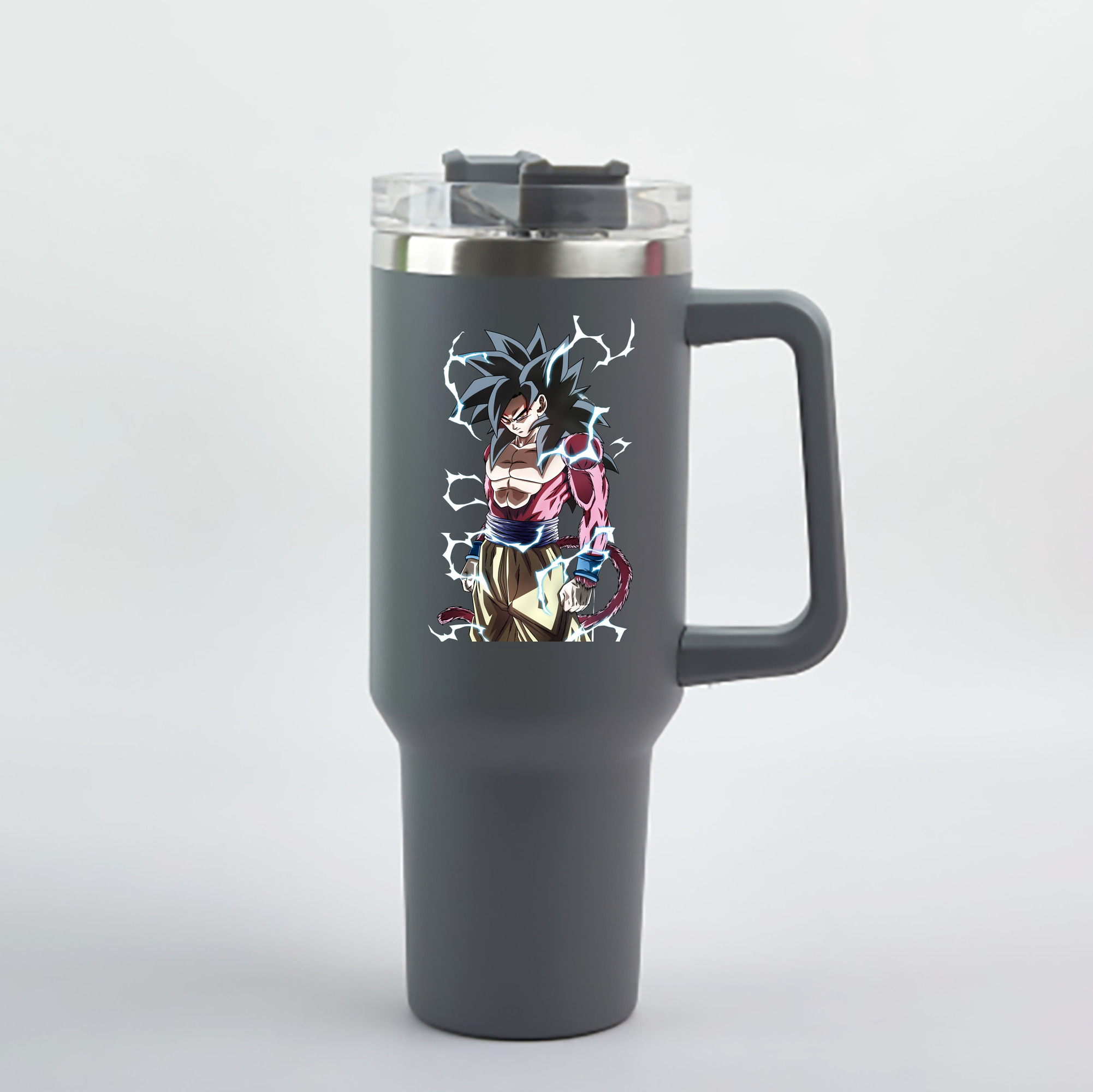 （画像用） ドラゴンボール 孫悟空（そん ごくう）Son Goku カカロット DRAGON BALL Kakarotto 1200mL車用タンブラー - クリスタルステッカー（プラスチックストロー付き）