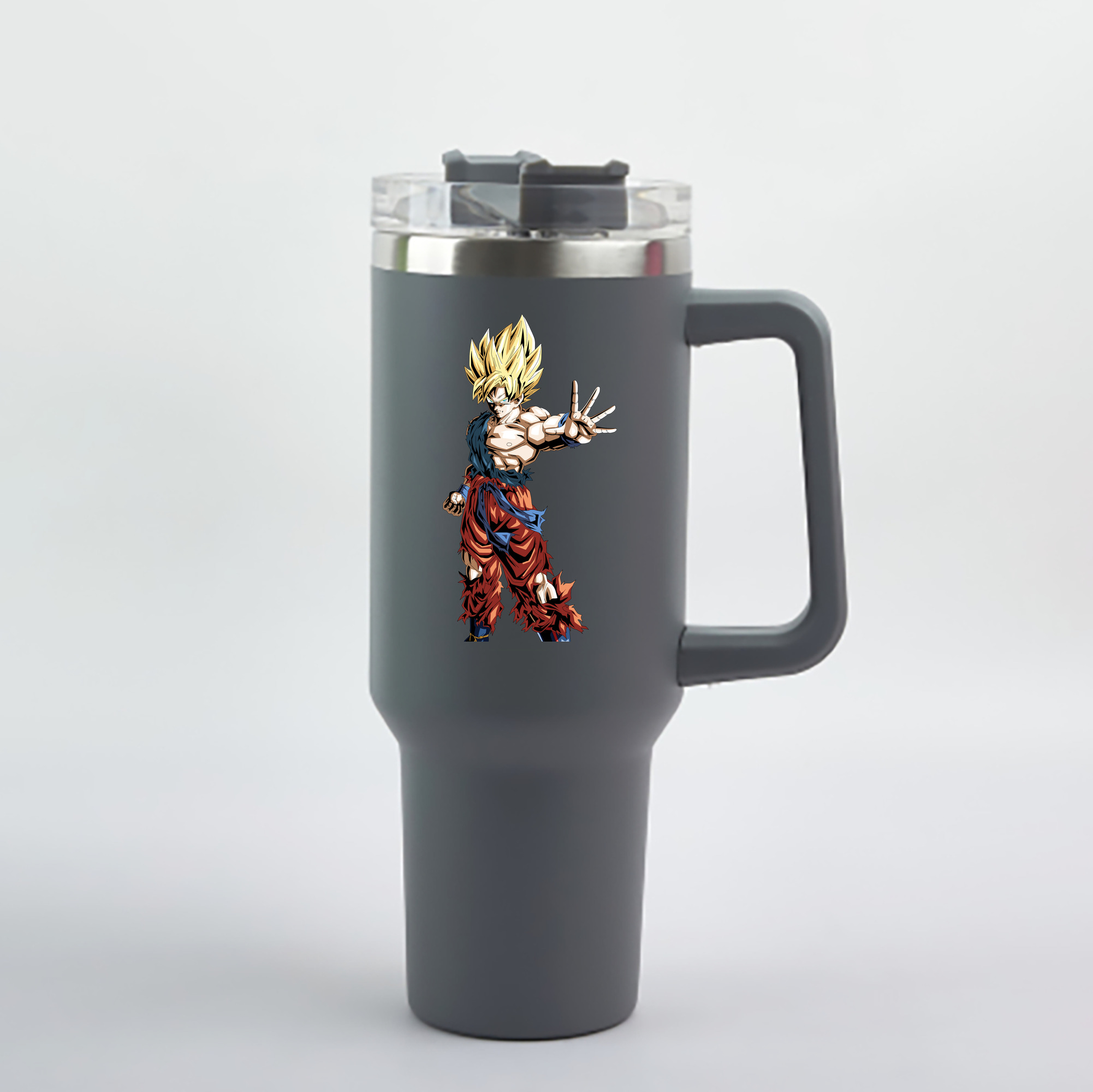 （画像用） ドラゴンボール 孫悟空（そん ごくう）Son Goku カカロット DRAGON BALL Kakarotto 1200mL車用タンブラー - クリスタルステッカー（プラスチックストロー付き）