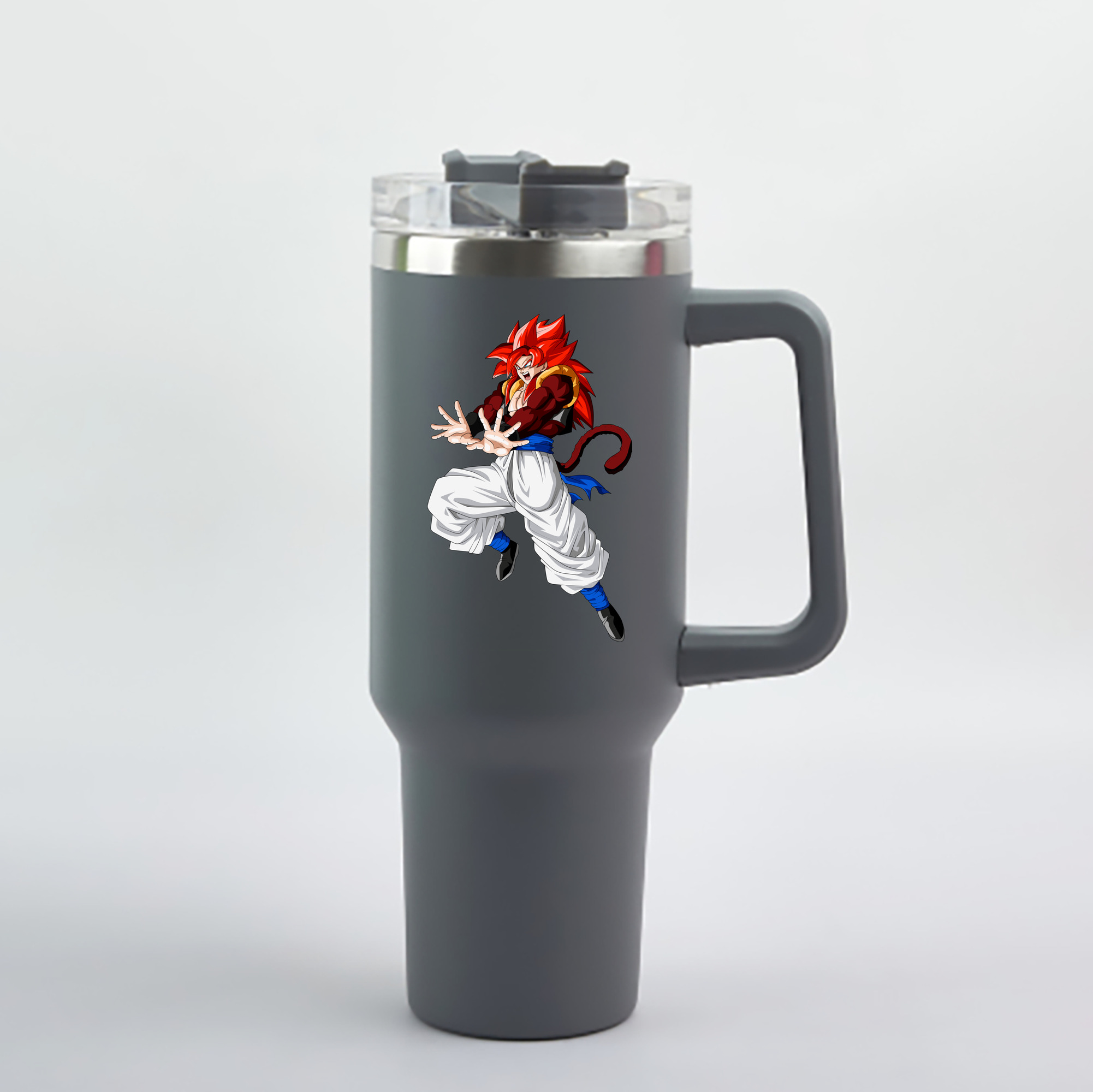 （画像用） ドラゴンボール 孫悟空（そん ごくう）Son Goku カカロット DRAGON BALL Kakarotto 1200mL車用タンブラー - クリスタルステッカー（プラスチックストロー付き）