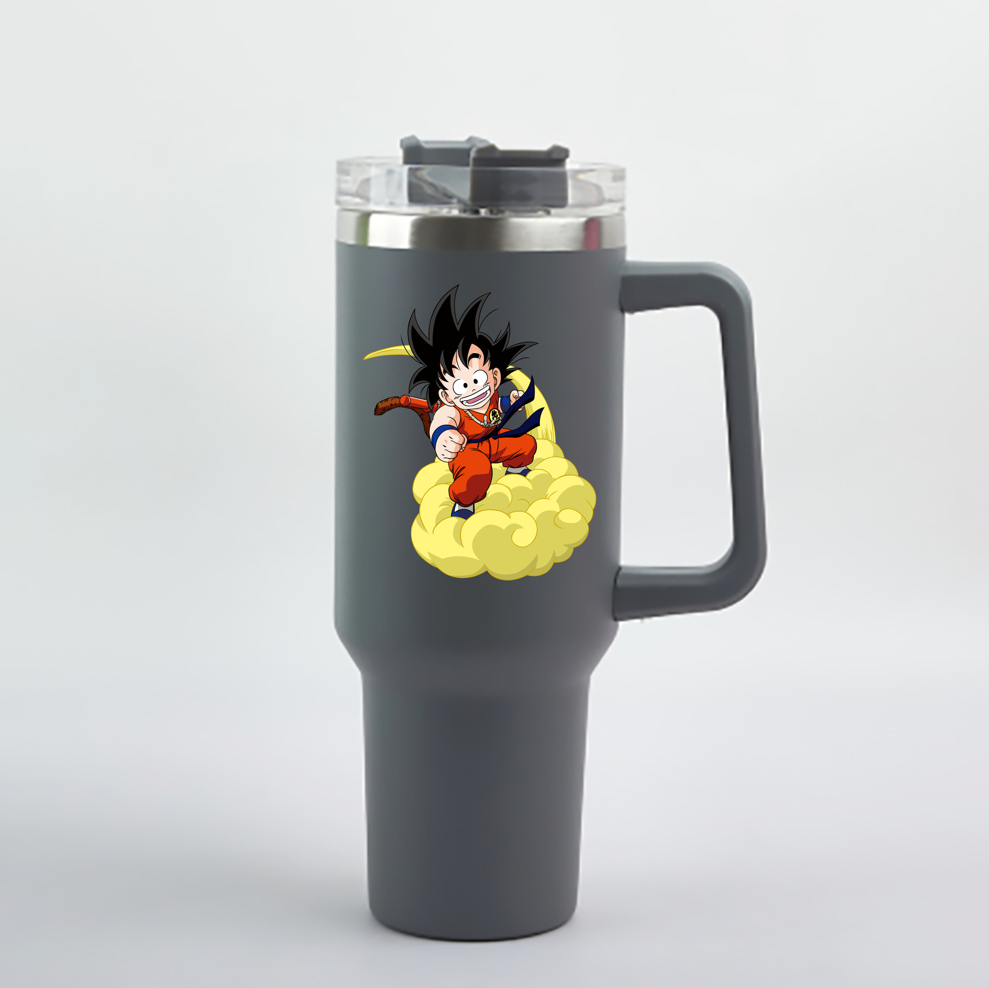 （画像用） ドラゴンボール 孫悟空（そん ごくう）Son Goku カカロット DRAGON BALL Kakarotto 1200mL車用タンブラー - クリスタルステッカー（プラスチックストロー付き）