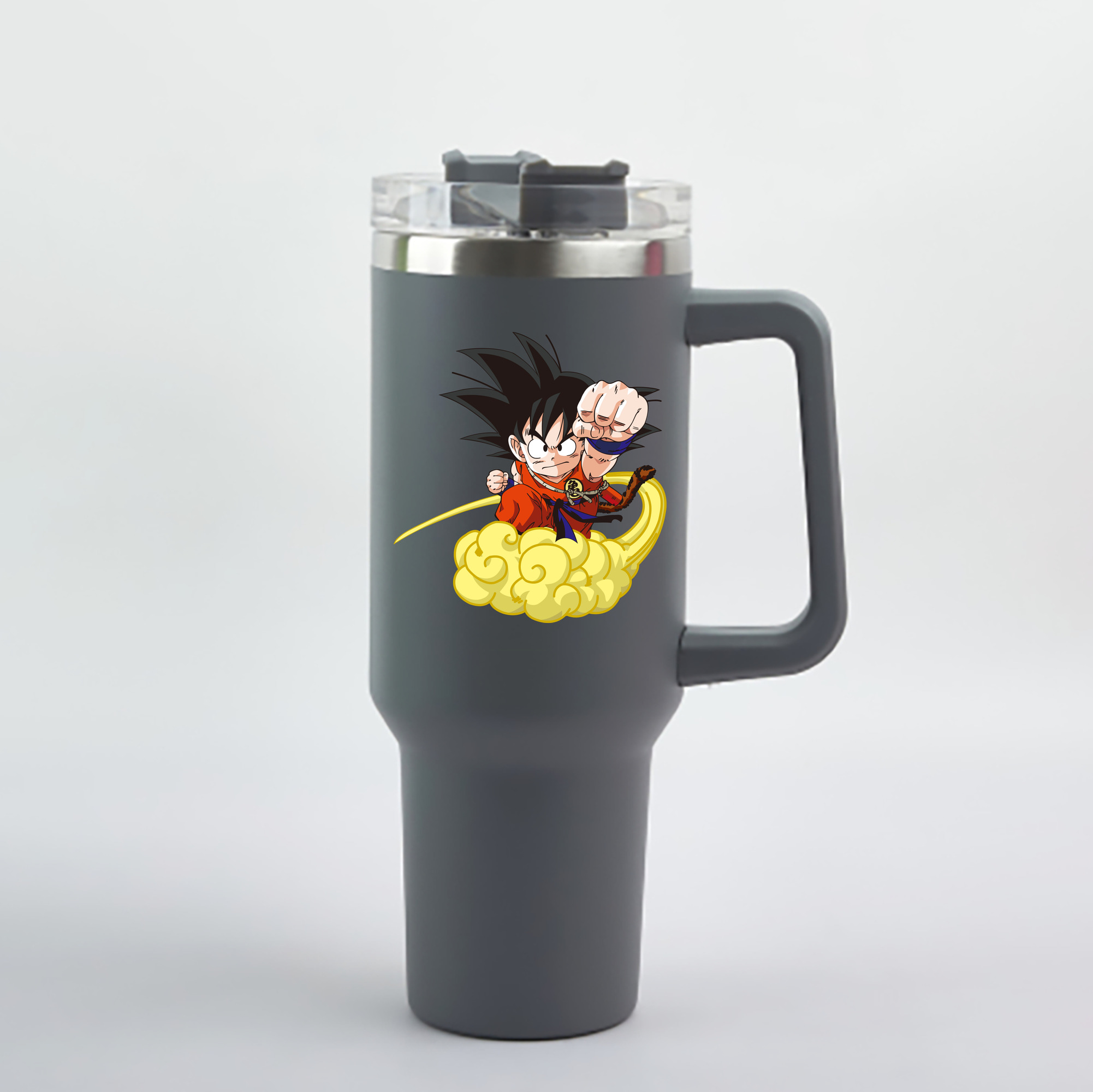 （画像用） ドラゴンボール 孫悟空（そん ごくう）Son Goku カカロット DRAGON BALL Kakarotto 1200mL車用タンブラー - クリスタルステッカー（プラスチックストロー付き）