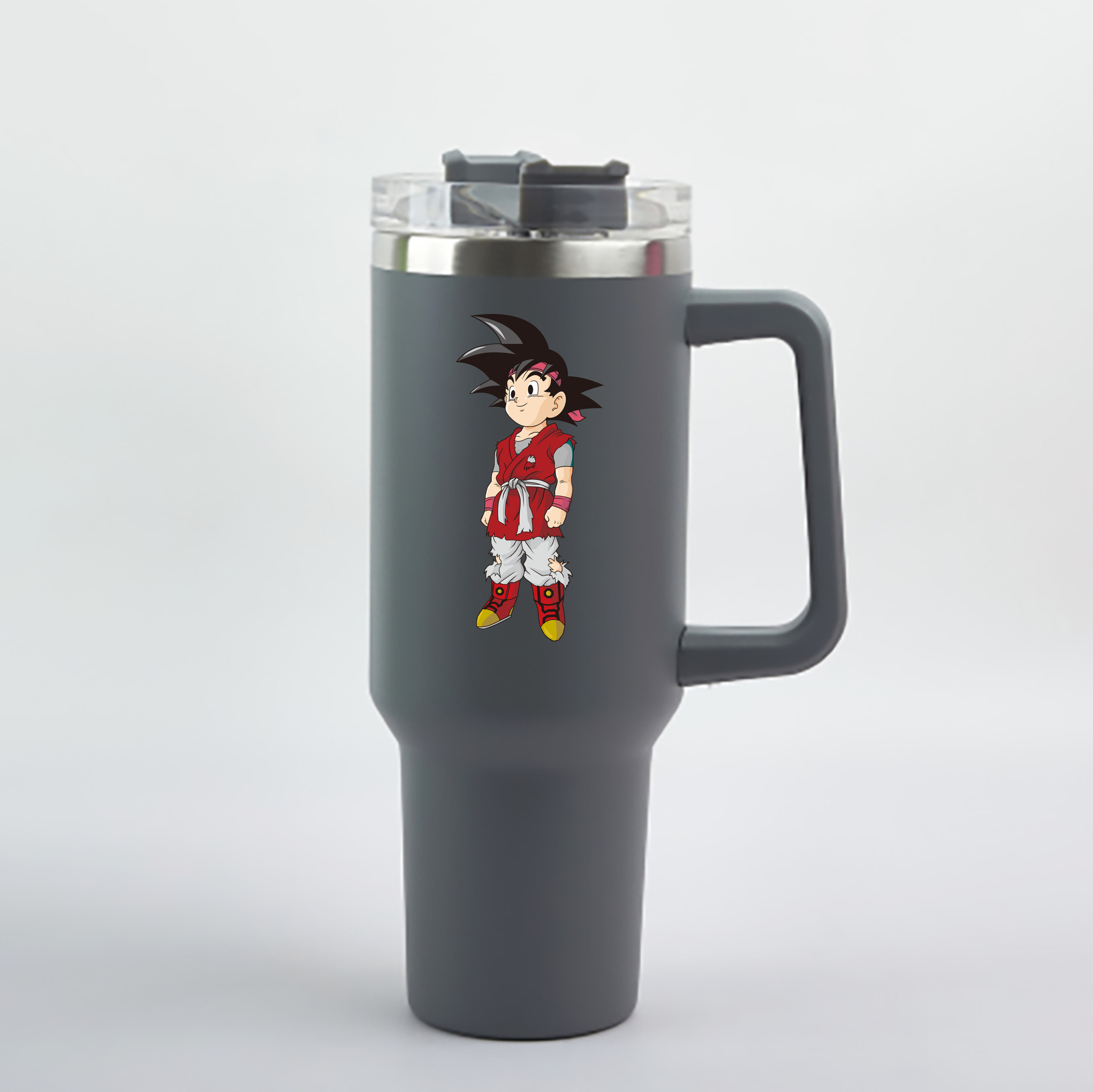 （画像用） ドラゴンボール 孫悟空（そん ごくう）Son Goku カカロット DRAGON BALL Kakarotto 1200mL車用タンブラー - クリスタルステッカー（プラスチックストロー付き）