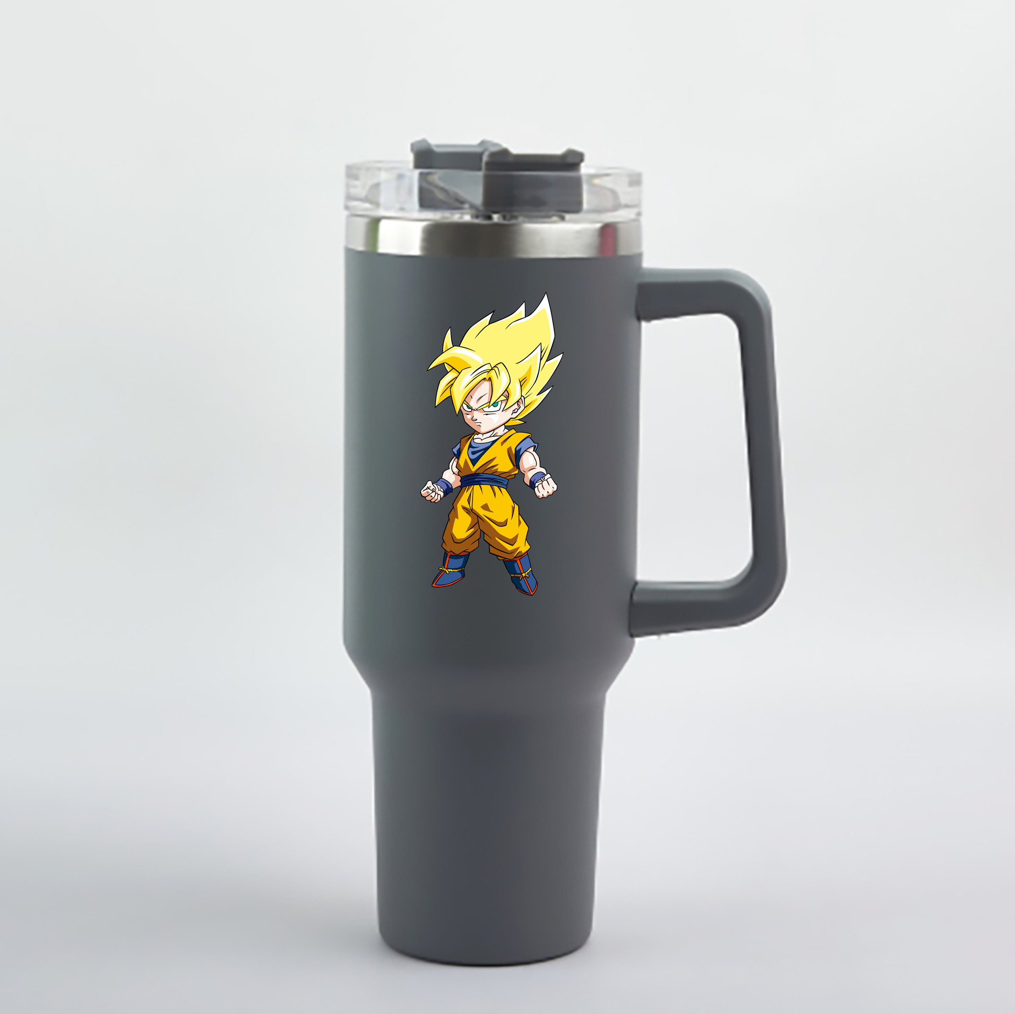 （画像用） ドラゴンボール 孫悟空（そん ごくう）Son Goku カカロット DRAGON BALL Kakarotto 1200mL車用タンブラー - クリスタルステッカー（プラスチックストロー付き）