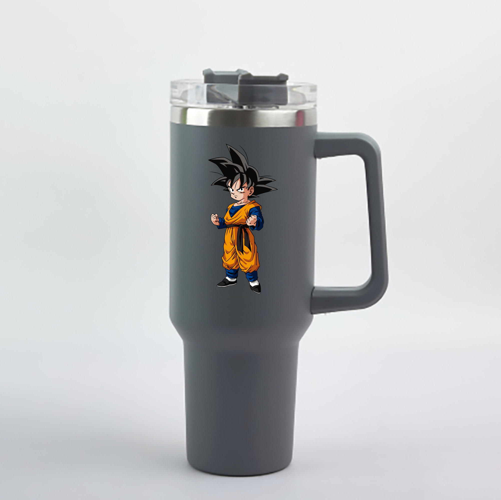 （画像用） ドラゴンボール 孫悟空（そん ごくう）Son Goku カカロット DRAGON BALL Kakarotto 1200mL車用タンブラー - クリスタルステッカー（プラスチックストロー付き）