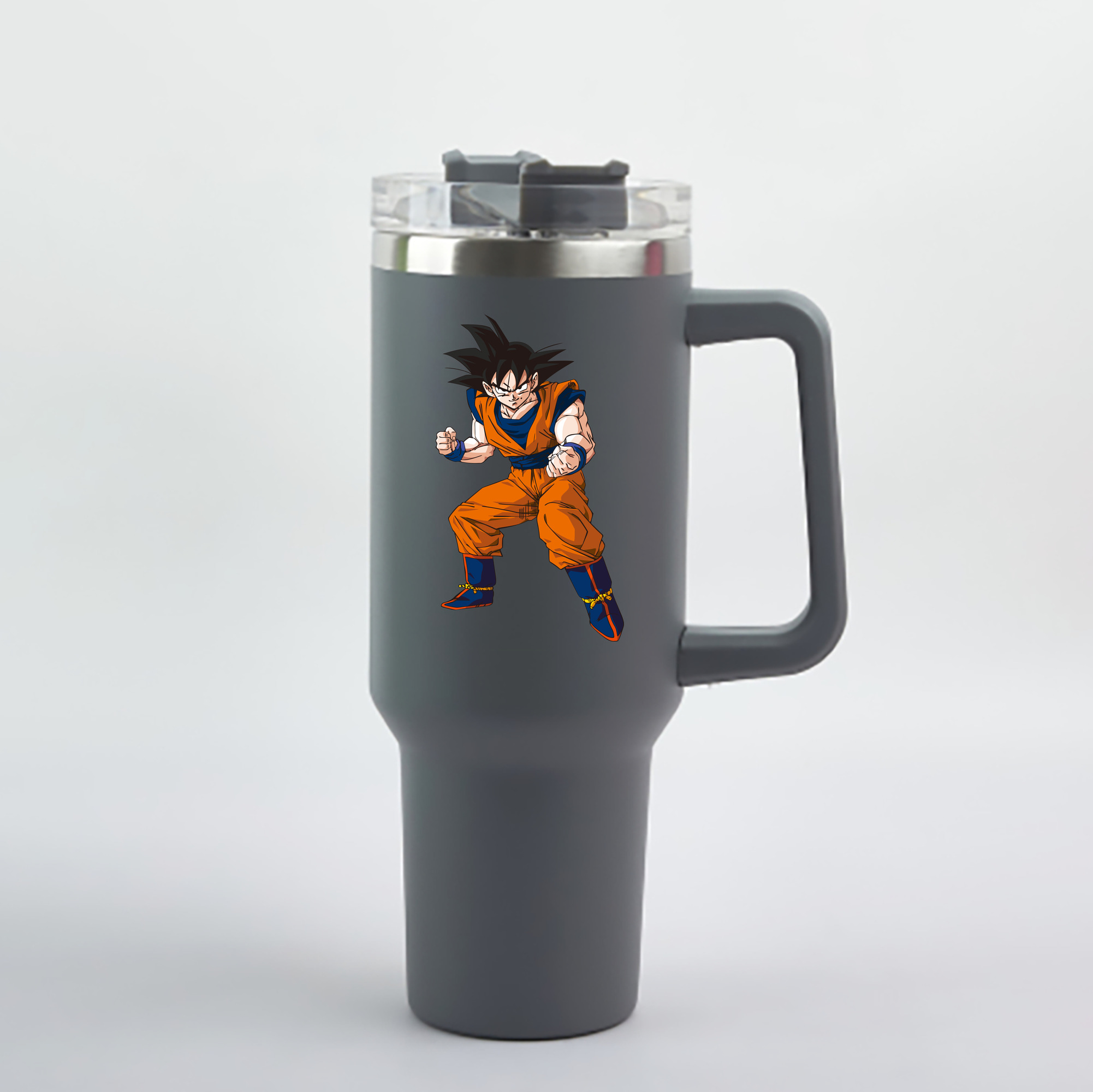 （画像用） ドラゴンボール 孫悟空（そん ごくう）Son Goku カカロット DRAGON BALL Kakarotto 1200mL車用タンブラー - クリスタルステッカー（プラスチックストロー付き）