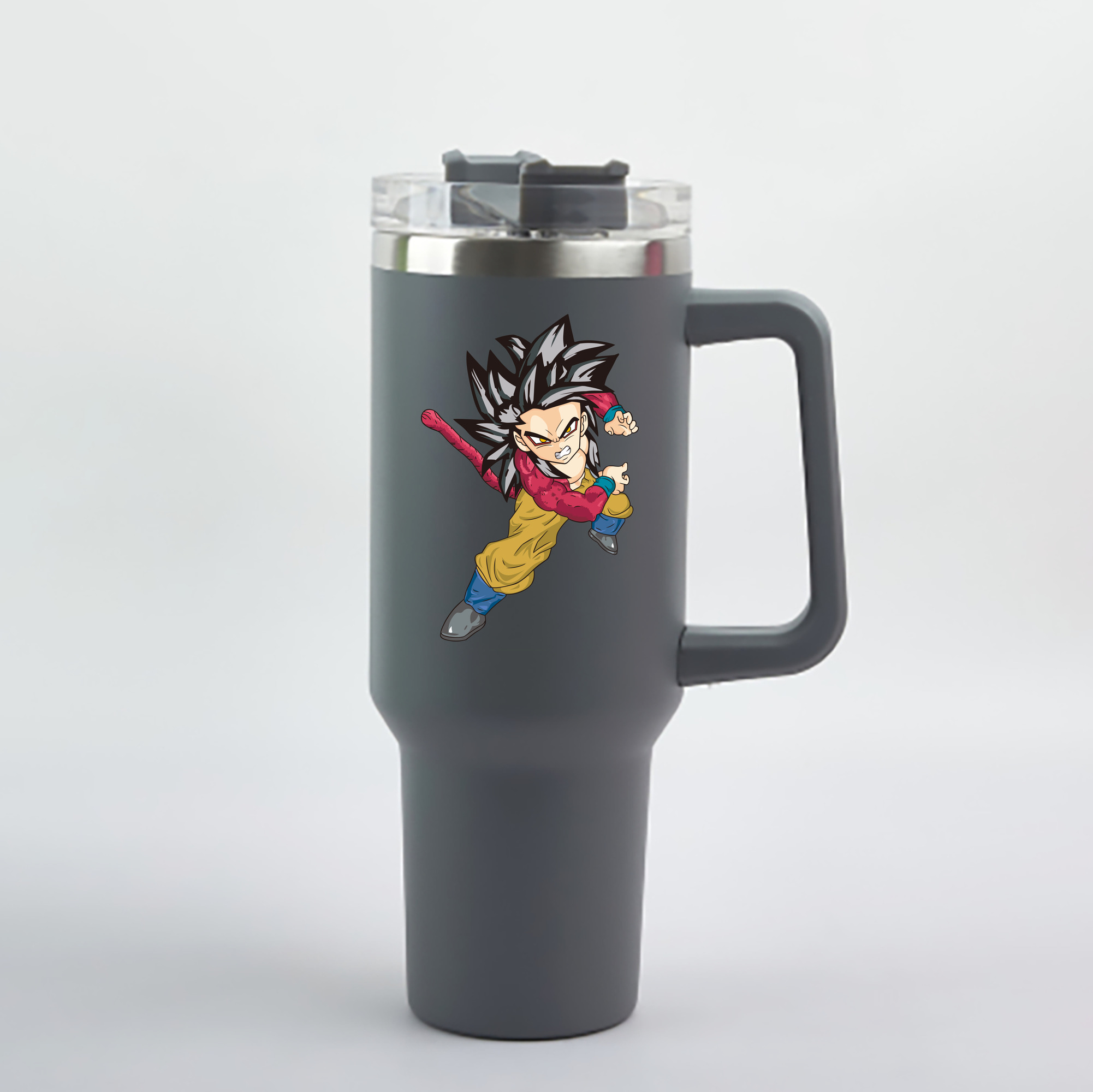 （画像用） ドラゴンボール 孫悟空（そん ごくう）Son Goku カカロット DRAGON BALL Kakarotto 1200mL車用タンブラー - クリスタルステッカー（プラスチックストロー付き）