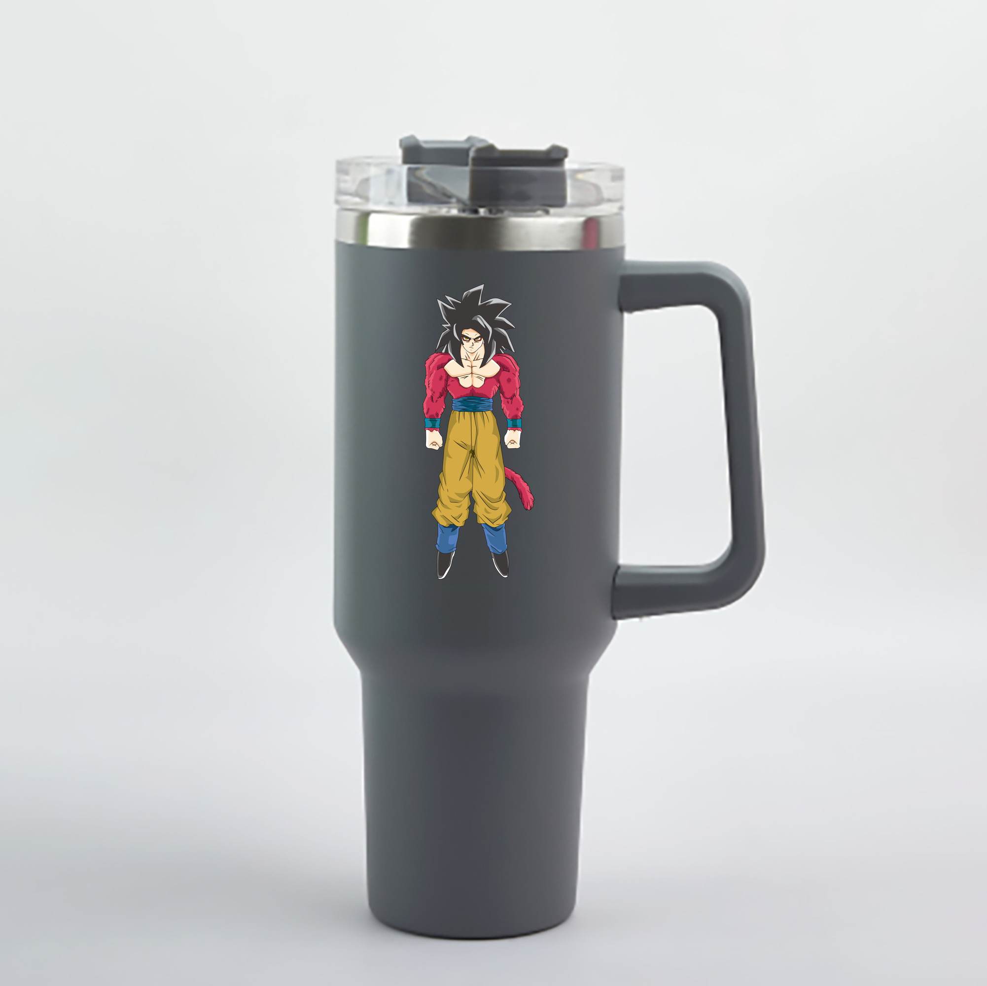 （画像用） ドラゴンボール 孫悟空（そん ごくう）Son Goku カカロット DRAGON BALL Kakarotto 1200mL車用タンブラー - クリスタルステッカー（プラスチックストロー付き）