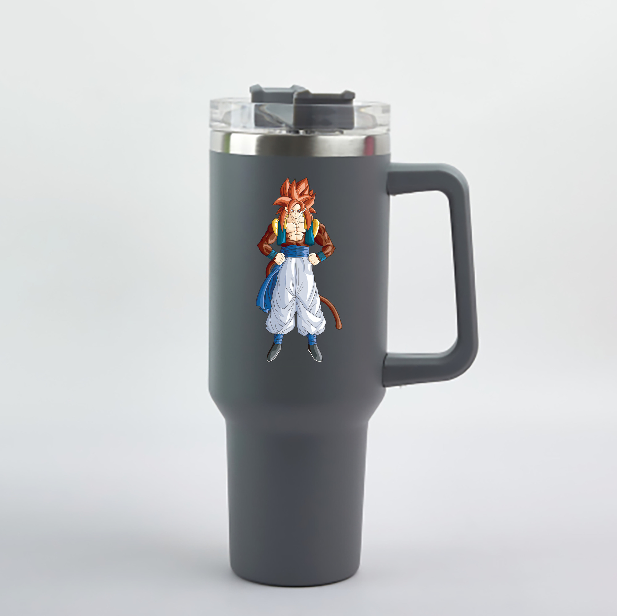 （画像用） ドラゴンボール 孫悟空（そん ごくう）Son Goku カカロット DRAGON BALL Kakarotto 1200mL車用タンブラー - クリスタルステッカー（プラスチックストロー付き）