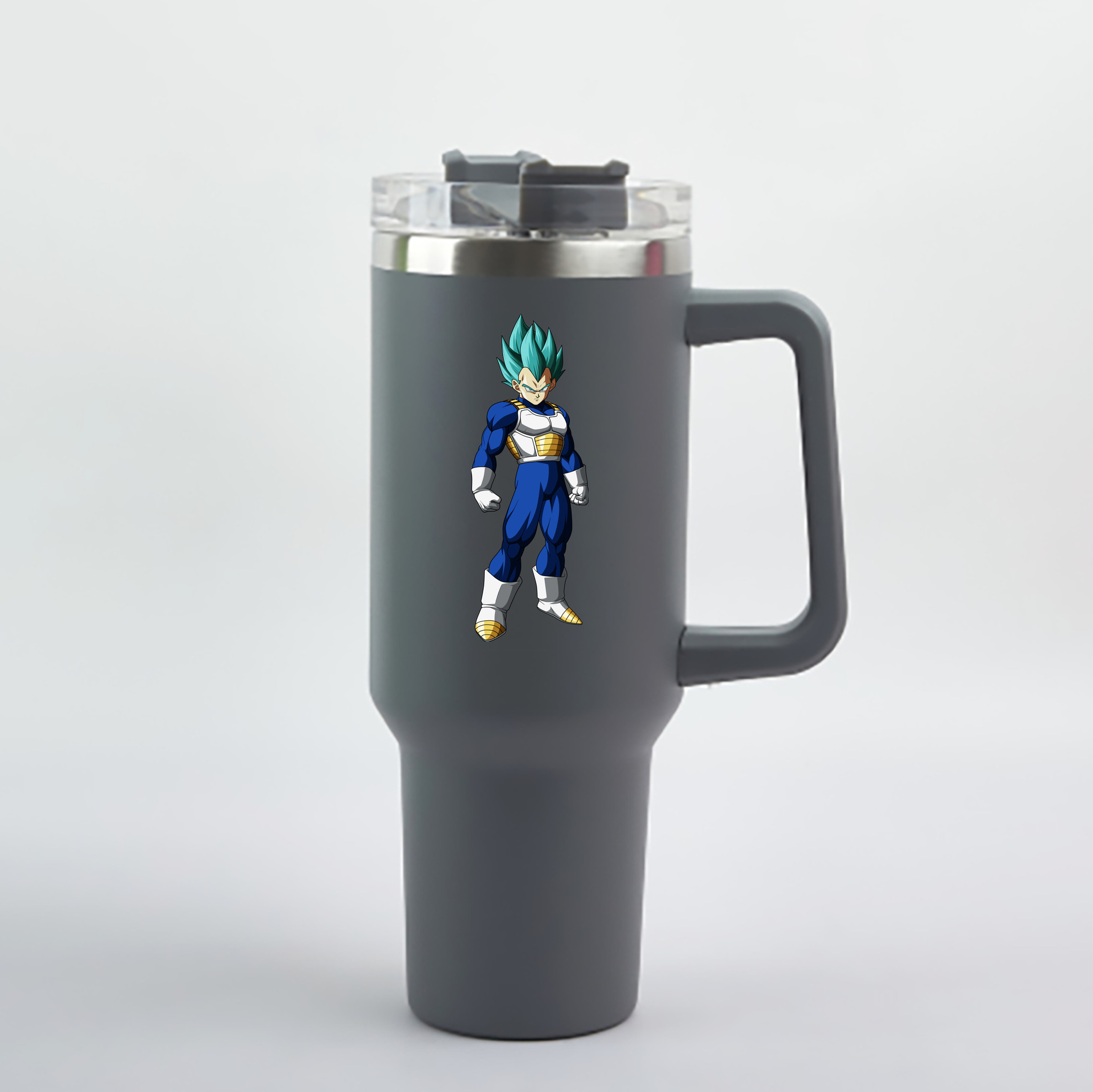 （画像用） ドラゴンボール ベジータ四世（Bejīta Yonsei）DRAGON BALL Vegeta IV 1200mL車用タンブラー - クリスタルステッカー（プラスチックストロー付き）