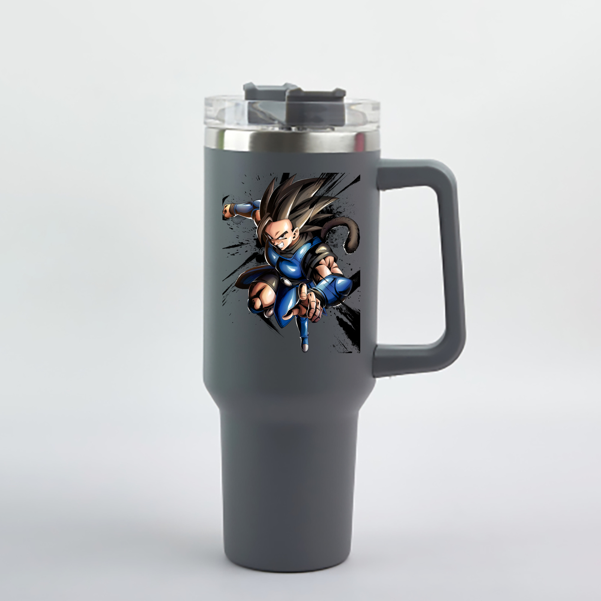 （画像用） ドラゴンボール ベジータ四世（Bejīta Yonsei）DRAGON BALL Vegeta IV 1200mL車用タンブラー - クリスタルステッカー（プラスチックストロー付き）