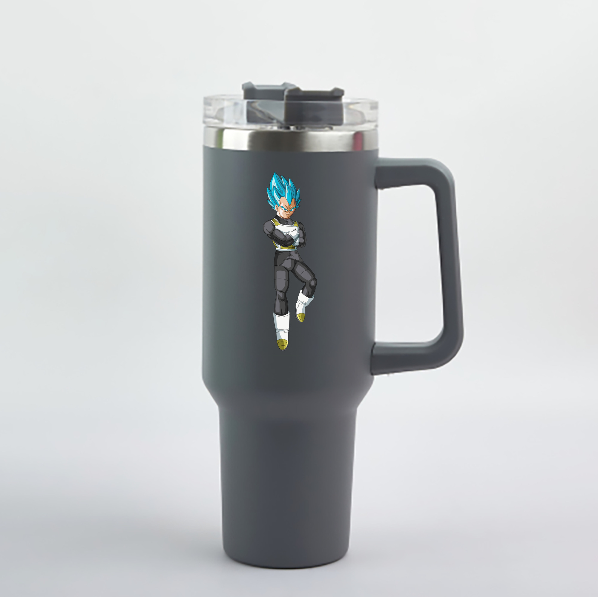 （画像用） ドラゴンボール ベジータ四世（Bejīta Yonsei）DRAGON BALL Vegeta IV 1200mL車用タンブラー - クリスタルステッカー（プラスチックストロー付き）