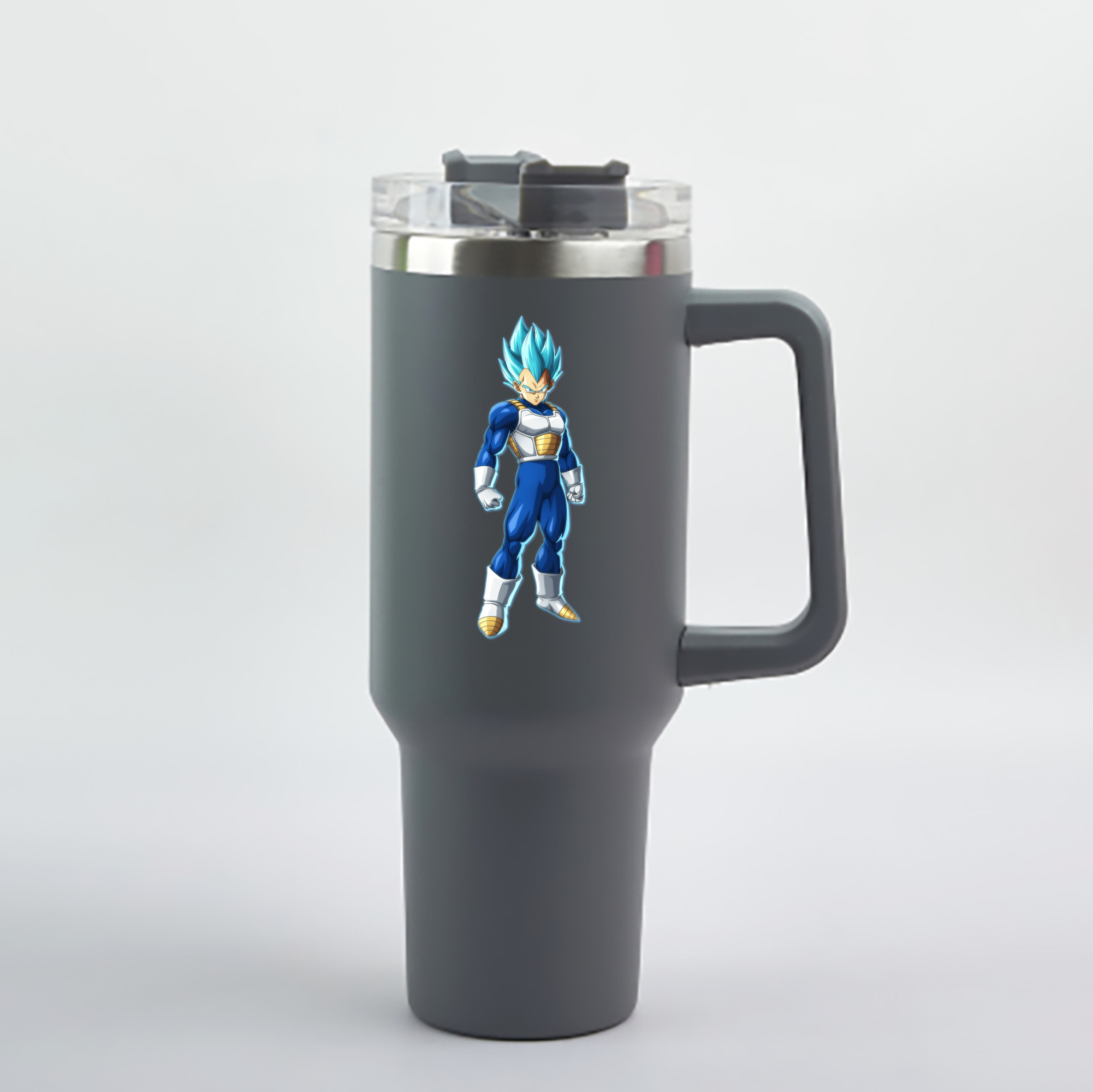 （画像用） ドラゴンボール ベジータ四世（Bejīta Yonsei）DRAGON BALL Vegeta IV 1200mL車用タンブラー - クリスタルステッカー（プラスチックストロー付き）