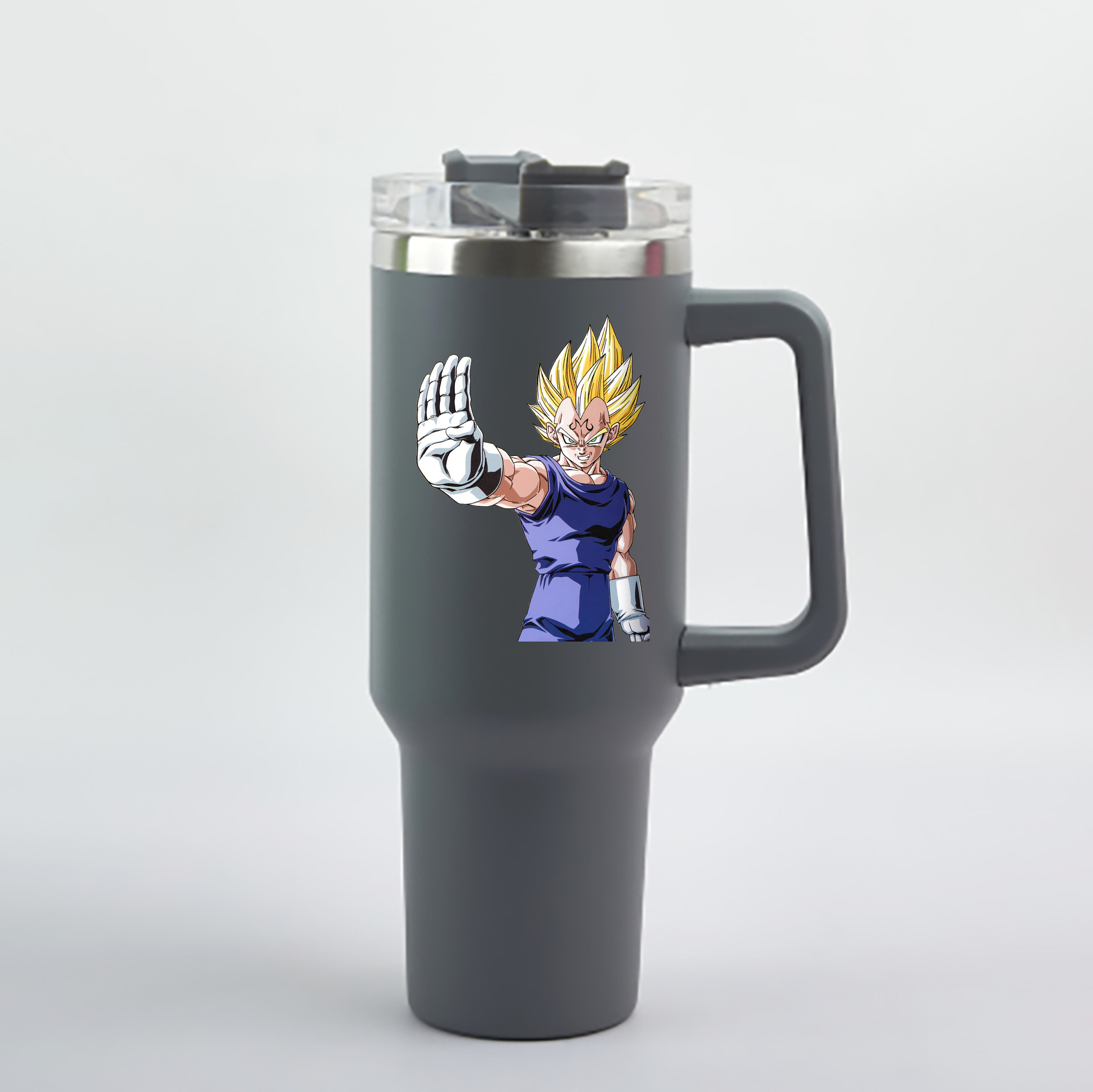 （画像用） ドラゴンボール ベジータ四世（Bejīta Yonsei）DRAGON BALL Vegeta IV 1200mL車用タンブラー - クリスタルステッカー（プラスチックストロー付き）