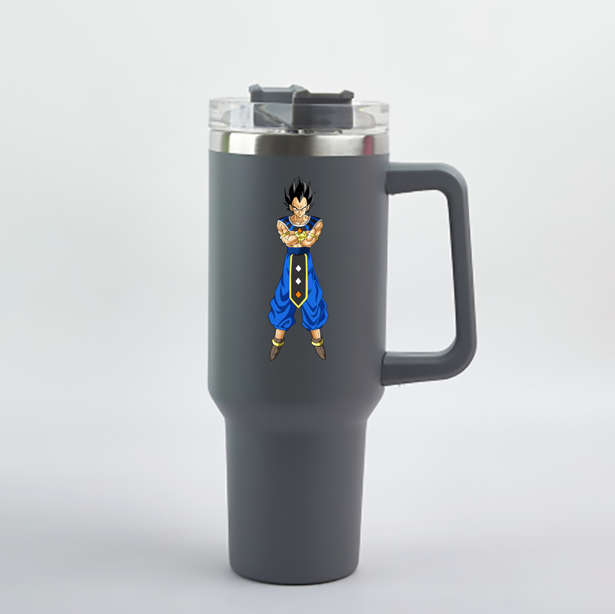 （画像用） ドラゴンボール ベジータ四世（Bejīta Yonsei）DRAGON BALL Vegeta IV 1200mL車用タンブラー - クリスタルステッカー（プラスチックストロー付き）