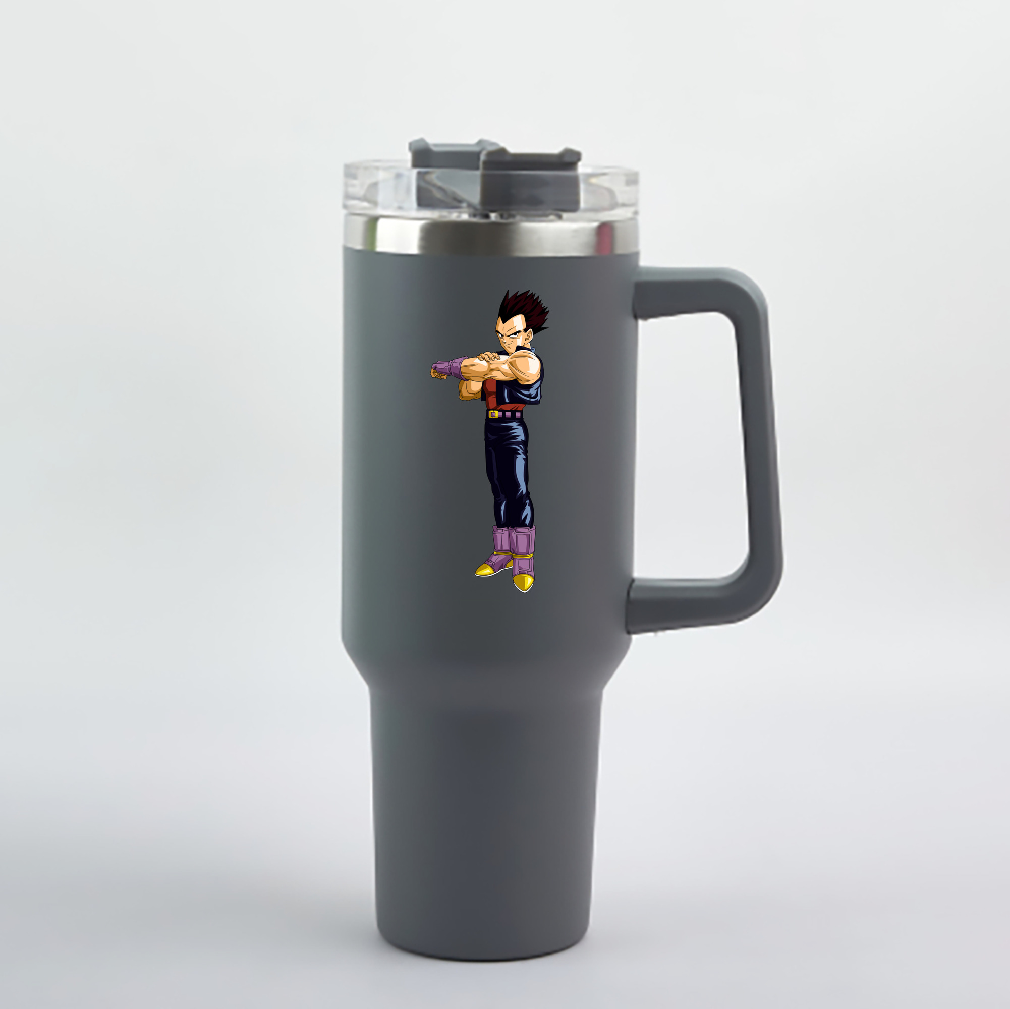 （画像用） ドラゴンボール ベジータ四世（Bejīta Yonsei）DRAGON BALL Vegeta IV 1200mL車用タンブラー - クリスタルステッカー（プラスチックストロー付き）