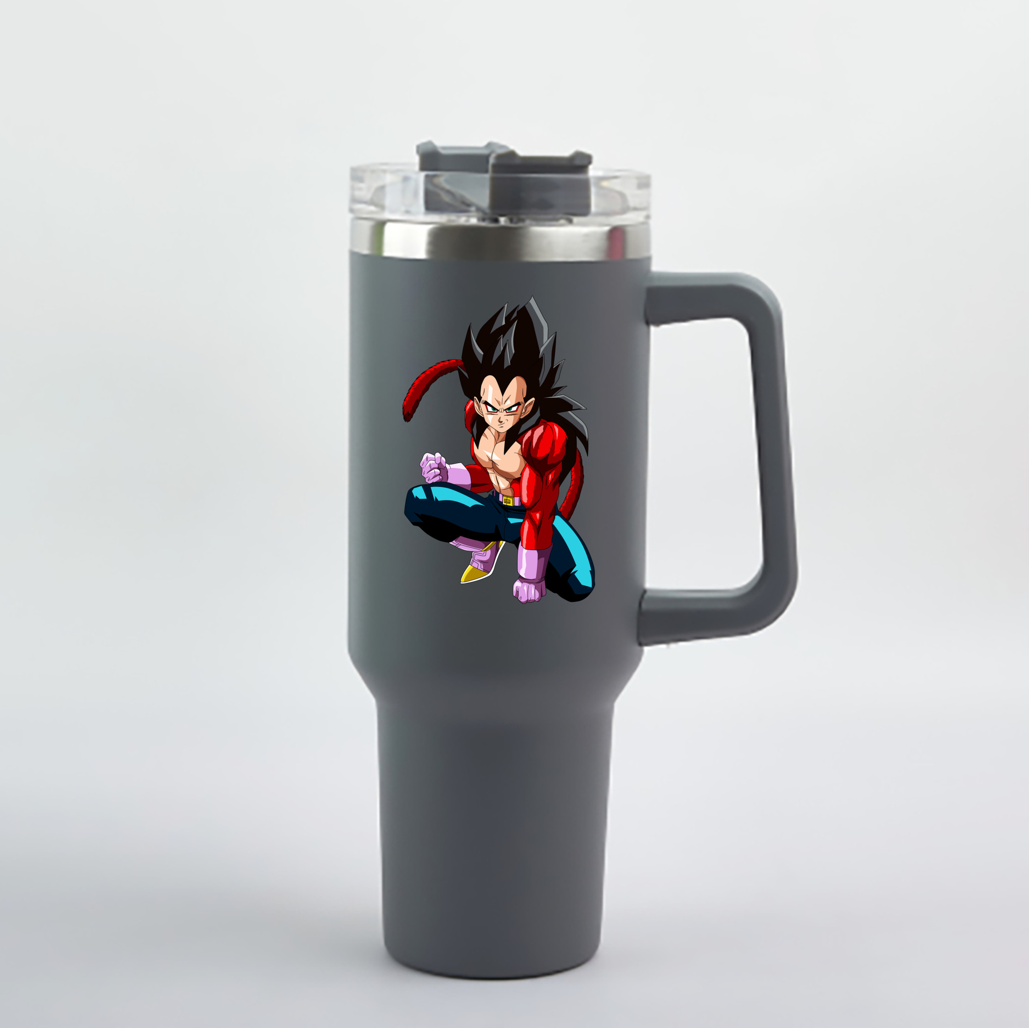 （画像用） ドラゴンボール ベジータ四世（Bejīta Yonsei）DRAGON BALL Vegeta IV 1200mL車用タンブラー - クリスタルステッカー（プラスチックストロー付き）