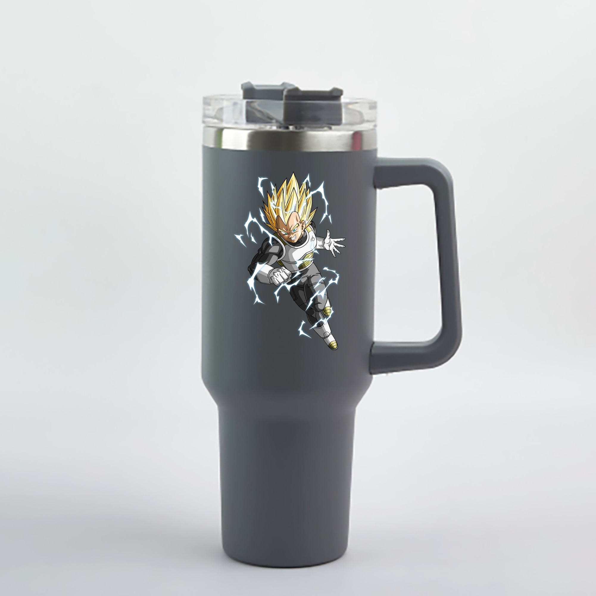（画像用） ドラゴンボール ベジータ四世（Bejīta Yonsei）DRAGON BALL Vegeta IV 1200mL車用タンブラー - クリスタルステッカー（プラスチックストロー付き）