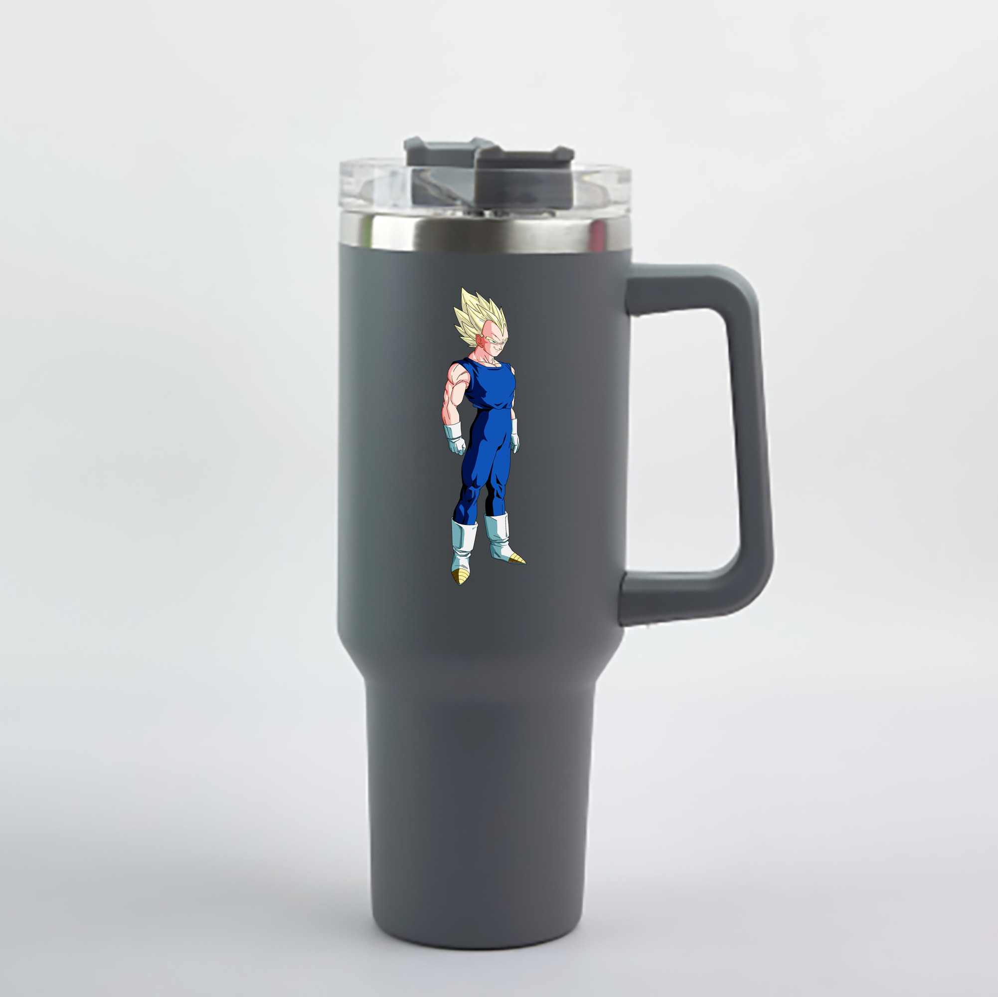 （画像用） ドラゴンボール ベジータ四世（Bejīta Yonsei）DRAGON BALL Vegeta IV 1200mL車用タンブラー - クリスタルステッカー（プラスチックストロー付き）