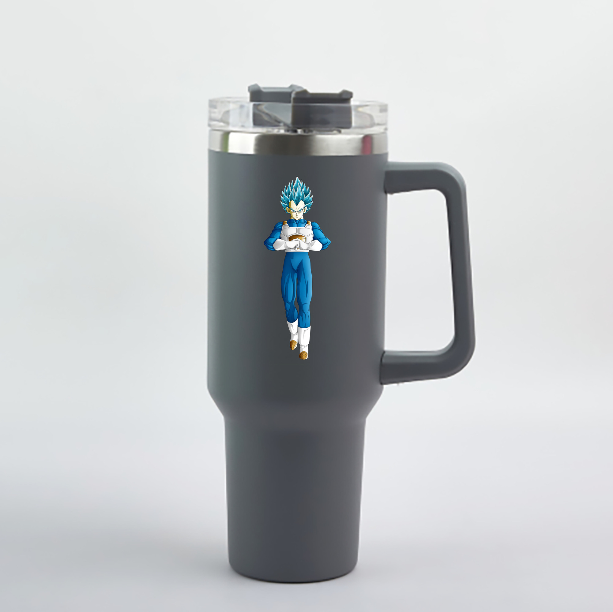 （画像用） ドラゴンボール ベジータ四世（Bejīta Yonsei）DRAGON BALL Vegeta IV 1200mL車用タンブラー - クリスタルステッカー（プラスチックストロー付き）