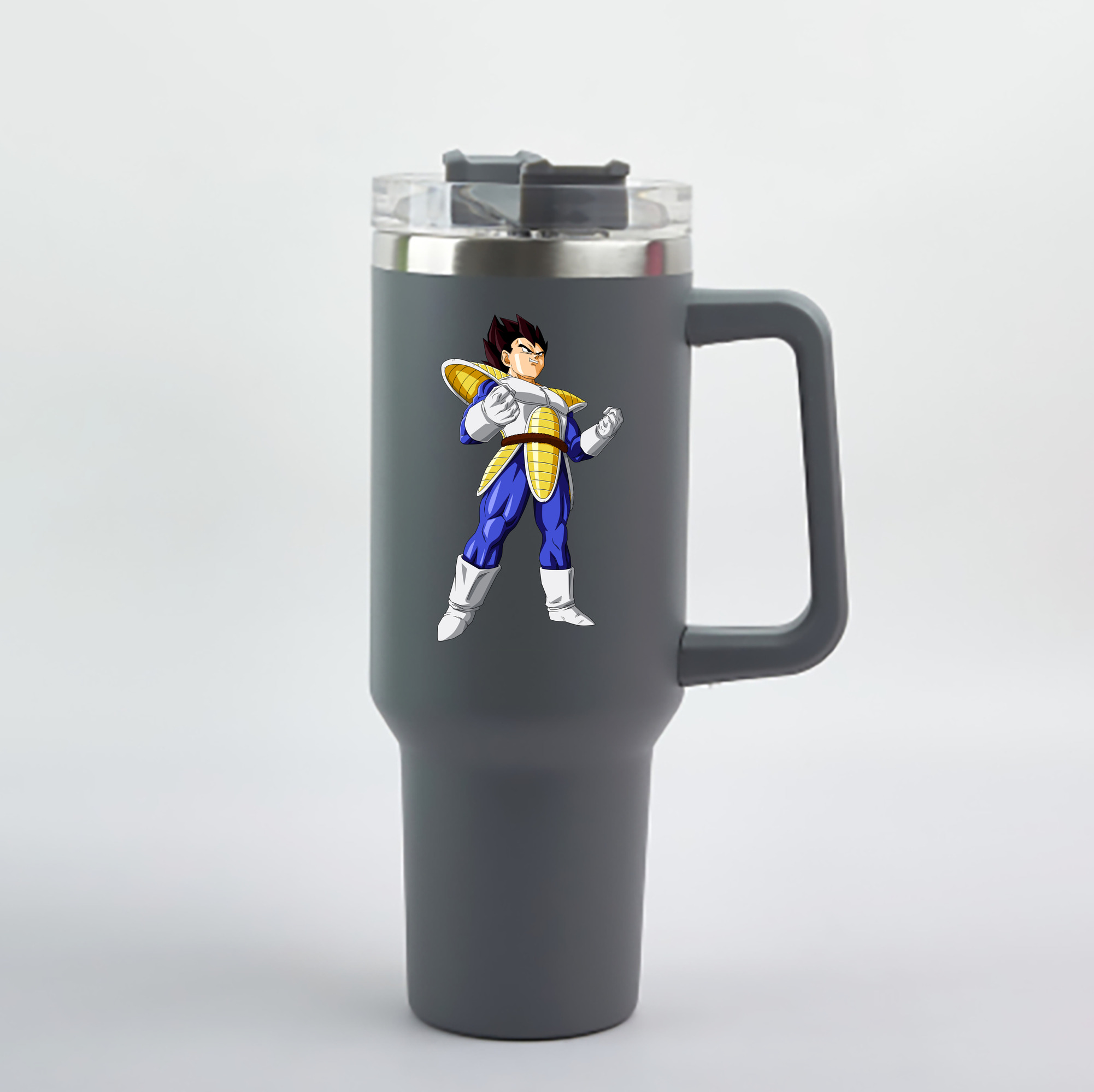 （画像用） ドラゴンボール ベジータ四世（Bejīta Yonsei）DRAGON BALL Vegeta IV 1200mL車用タンブラー - クリスタルステッカー（プラスチックストロー付き）