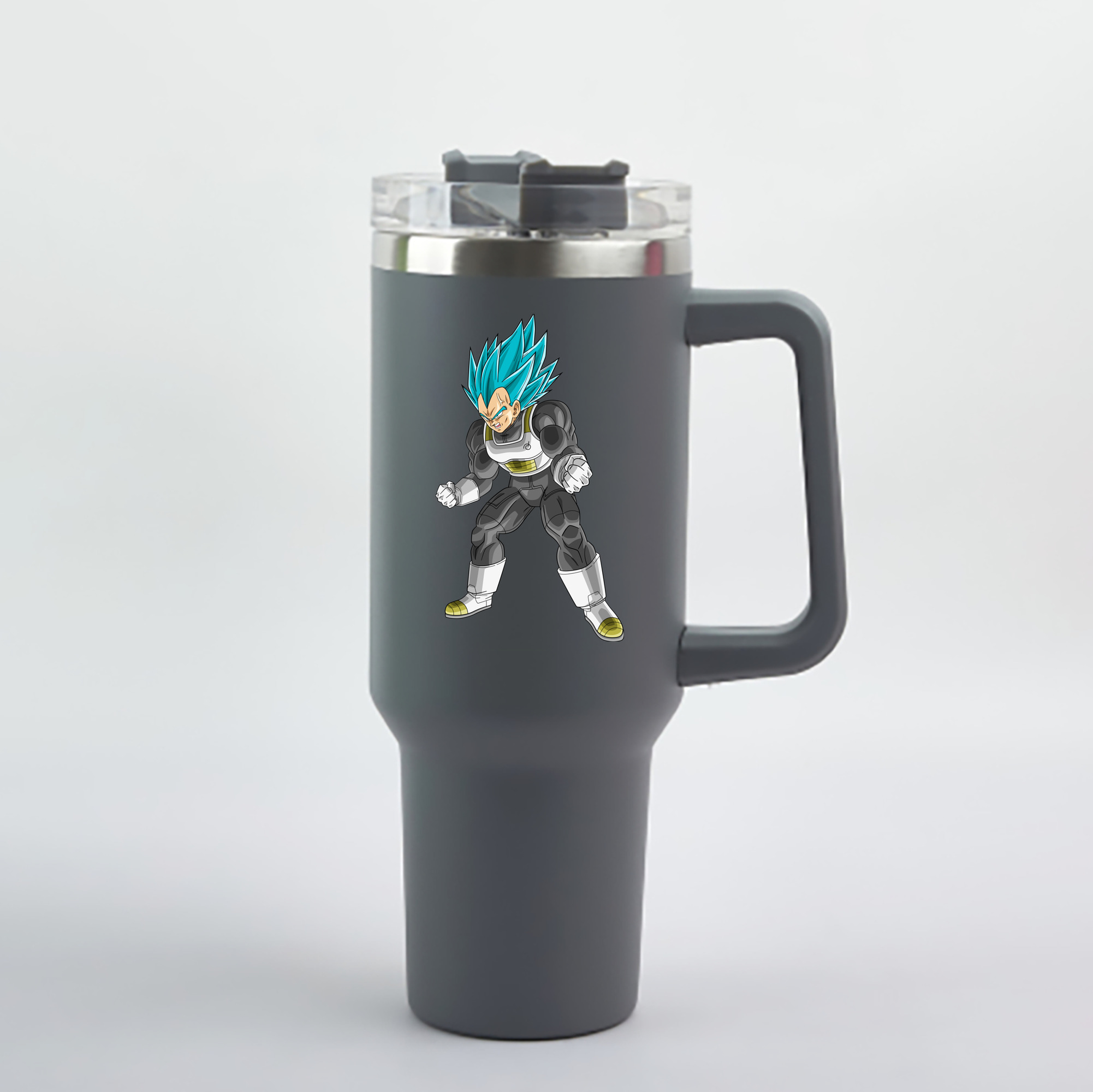 （画像用） ドラゴンボール ベジータ四世（Bejīta Yonsei）DRAGON BALL Vegeta IV 1200mL車用タンブラー - クリスタルステッカー（プラスチックストロー付き）
