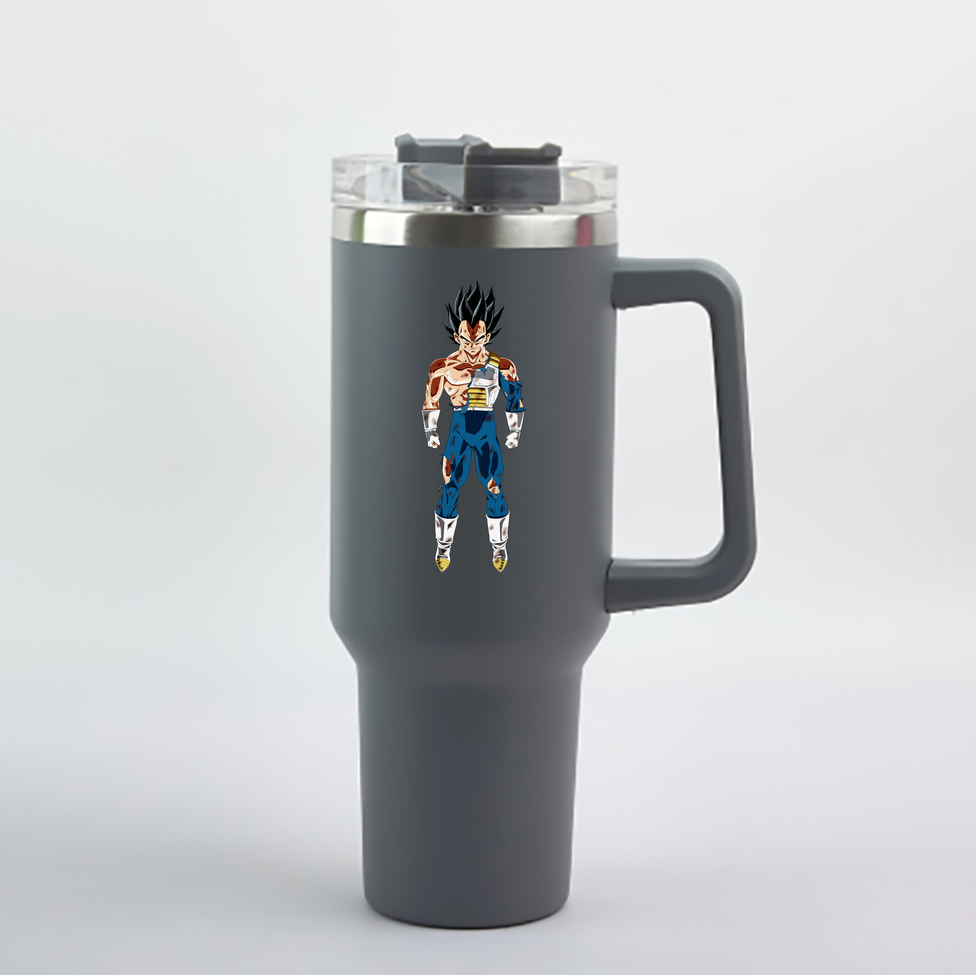（画像用） ドラゴンボール ベジータ四世（Bejīta Yonsei）DRAGON BALL Vegeta IV 1200mL車用タンブラー - クリスタルステッカー（プラスチックストロー付き）