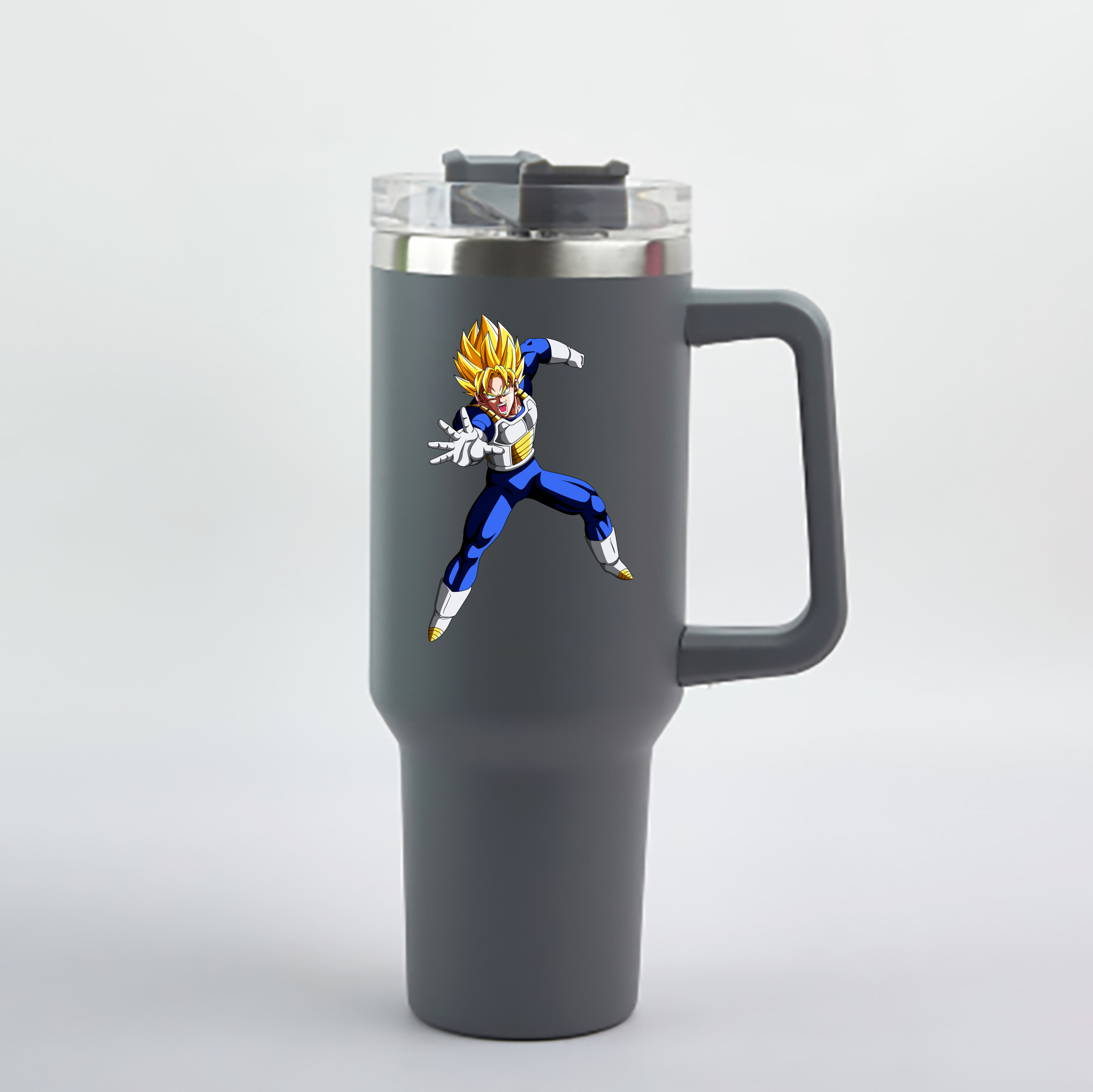 （画像用） ドラゴンボール ベジータ四世（Bejīta Yonsei）DRAGON BALL Vegeta IV 1200mL車用タンブラー - クリスタルステッカー（プラスチックストロー付き）
