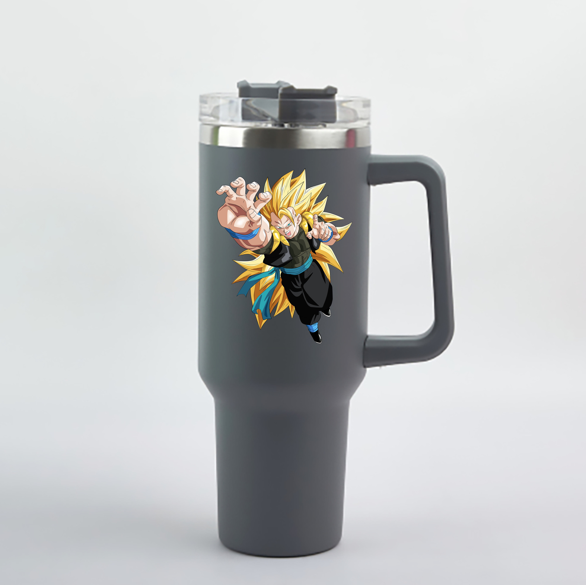 （画像用） ドラゴンボール ベジータ四世（Bejīta Yonsei）DRAGON BALL Vegeta IV 1200mL車用タンブラー - クリスタルステッカー（プラスチックストロー付き）