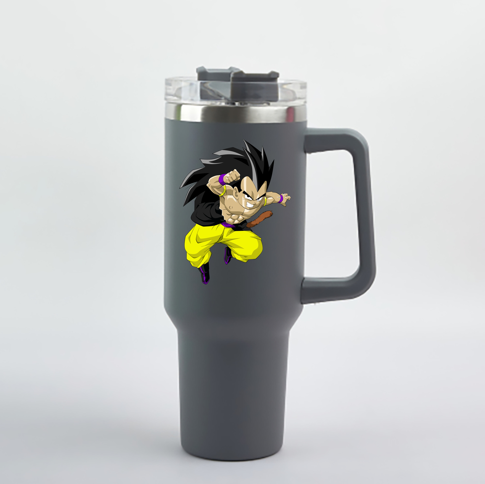 （画像用） ドラゴンボール ベジータ四世（Bejīta Yonsei）DRAGON BALL Vegeta IV 1200mL車用タンブラー - クリスタルステッカー（プラスチックストロー付き）