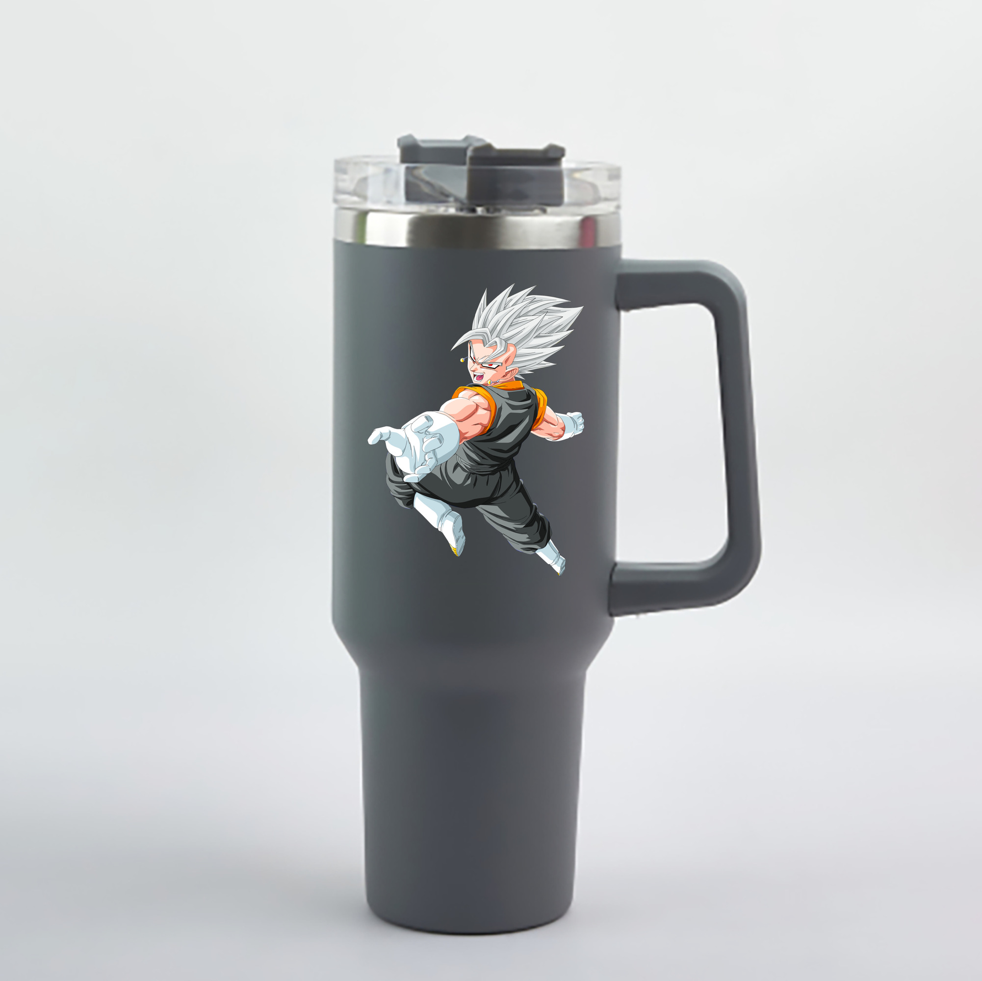 （画像用） ドラゴンボール ベジータ四世（Bejīta Yonsei）DRAGON BALL Vegeta IV 1200mL車用タンブラー - クリスタルステッカー（プラスチックストロー付き）