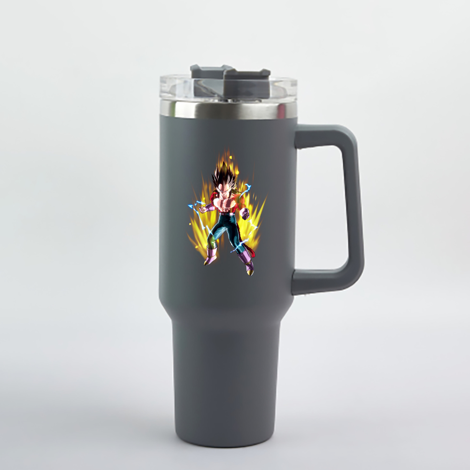 （画像用） ドラゴンボール ベジータ四世（Bejīta Yonsei）DRAGON BALL Vegeta IV 1200mL車用タンブラー - クリスタルステッカー（プラスチックストロー付き）