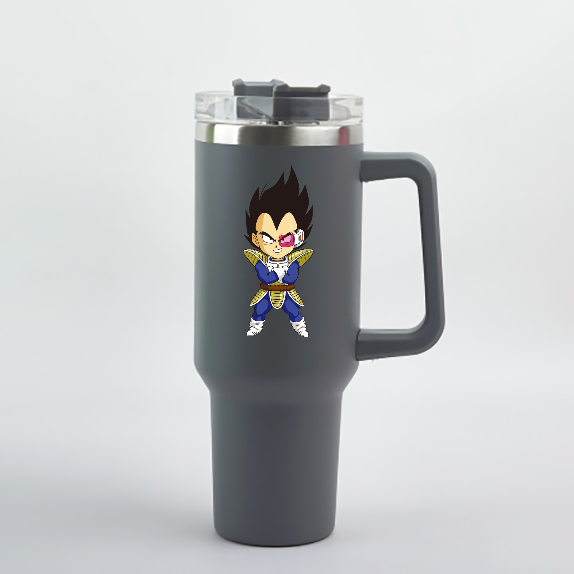 （画像用） ドラゴンボール ベジータ四世（Bejīta Yonsei）DRAGON BALL Vegeta IV 1200mL車用タンブラー - クリスタルステッカー（プラスチックストロー付き）