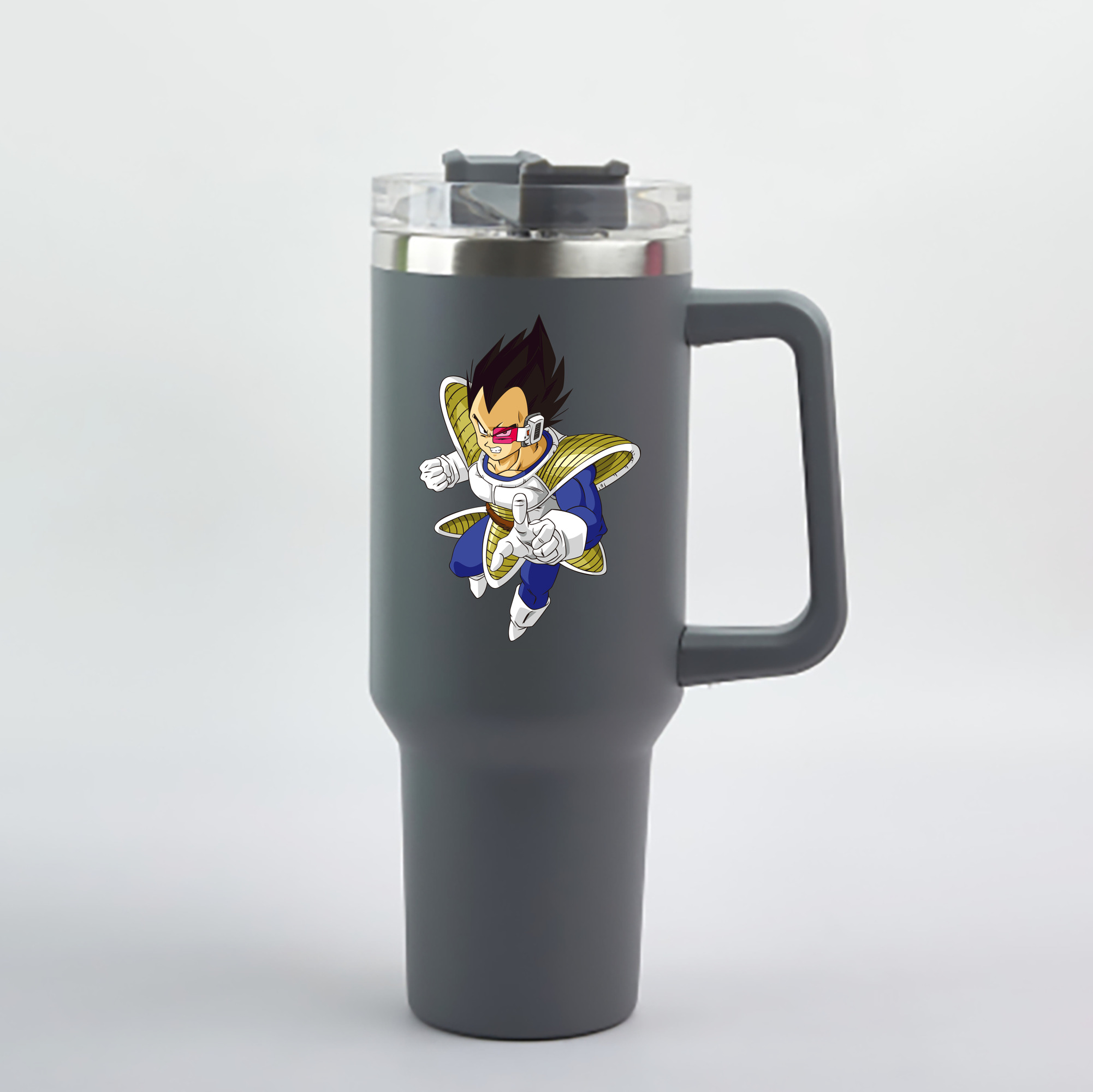 （画像用） ドラゴンボール ベジータ四世（Bejīta Yonsei）DRAGON BALL Vegeta IV 1200mL車用タンブラー - クリスタルステッカー（プラスチックストロー付き）