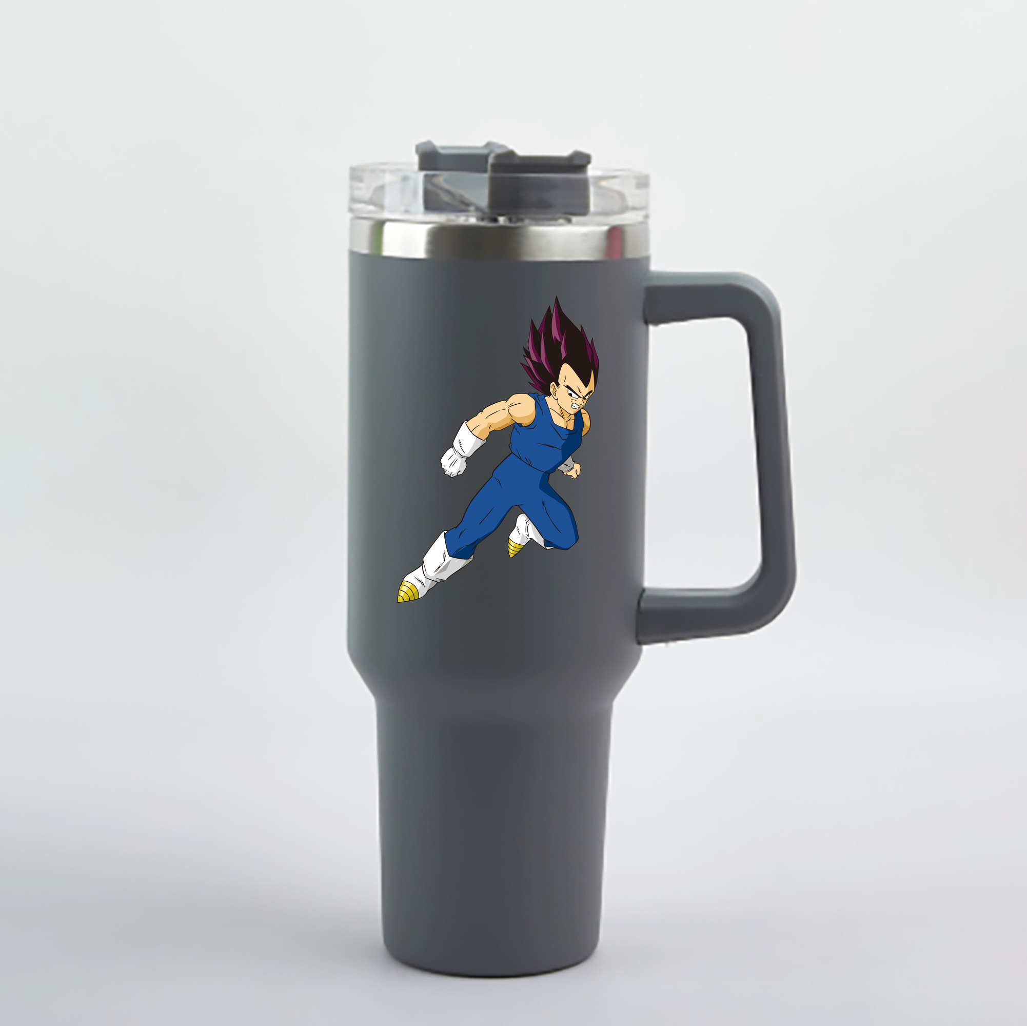 （画像用） ドラゴンボール ベジータ四世（Bejīta Yonsei）DRAGON BALL Vegeta IV 1200mL車用タンブラー - クリスタルステッカー（プラスチックストロー付き）