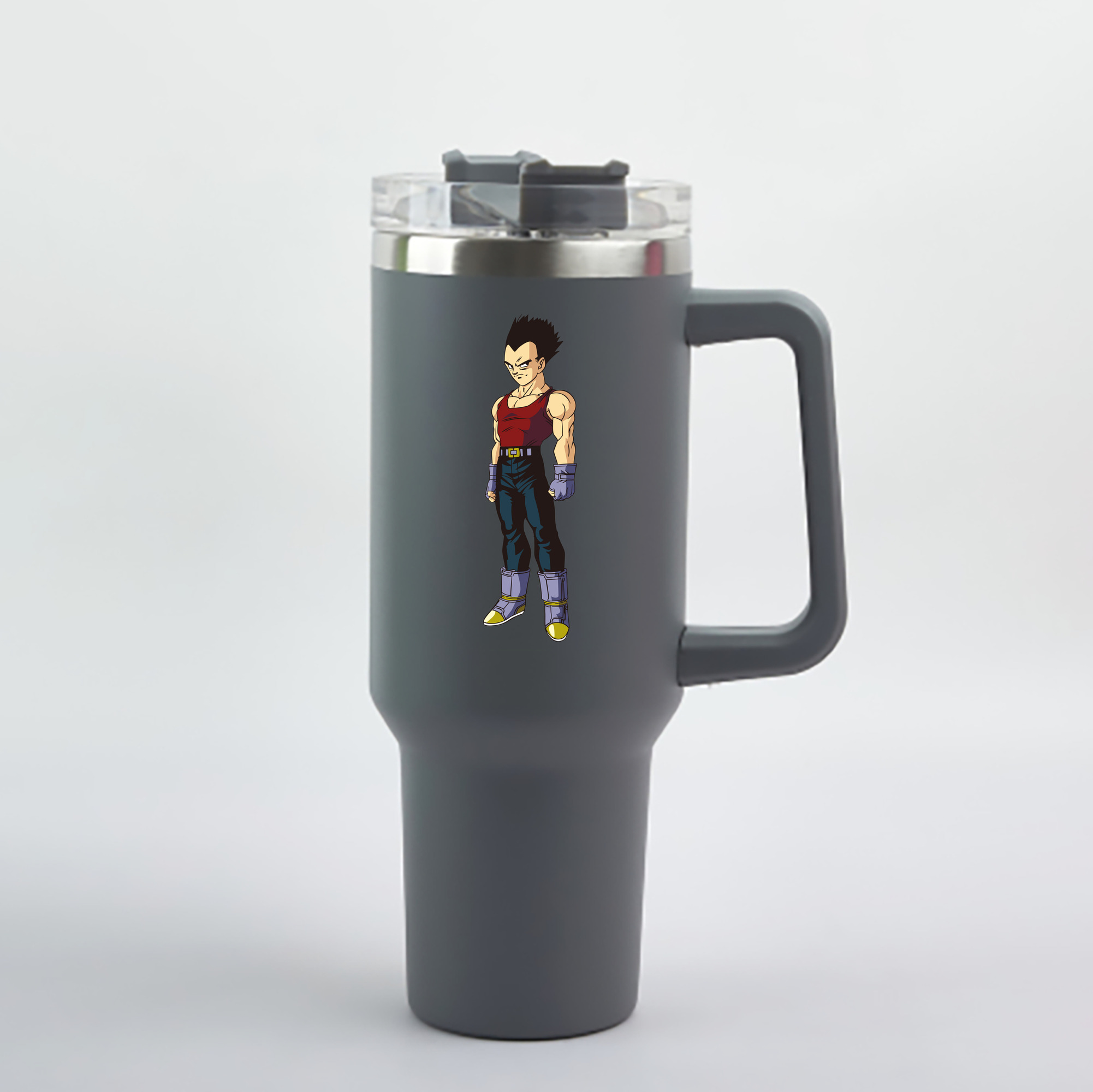 （画像用） ドラゴンボール ベジータ四世（Bejīta Yonsei）DRAGON BALL Vegeta IV 1200mL車用タンブラー - クリスタルステッカー（プラスチックストロー付き）
