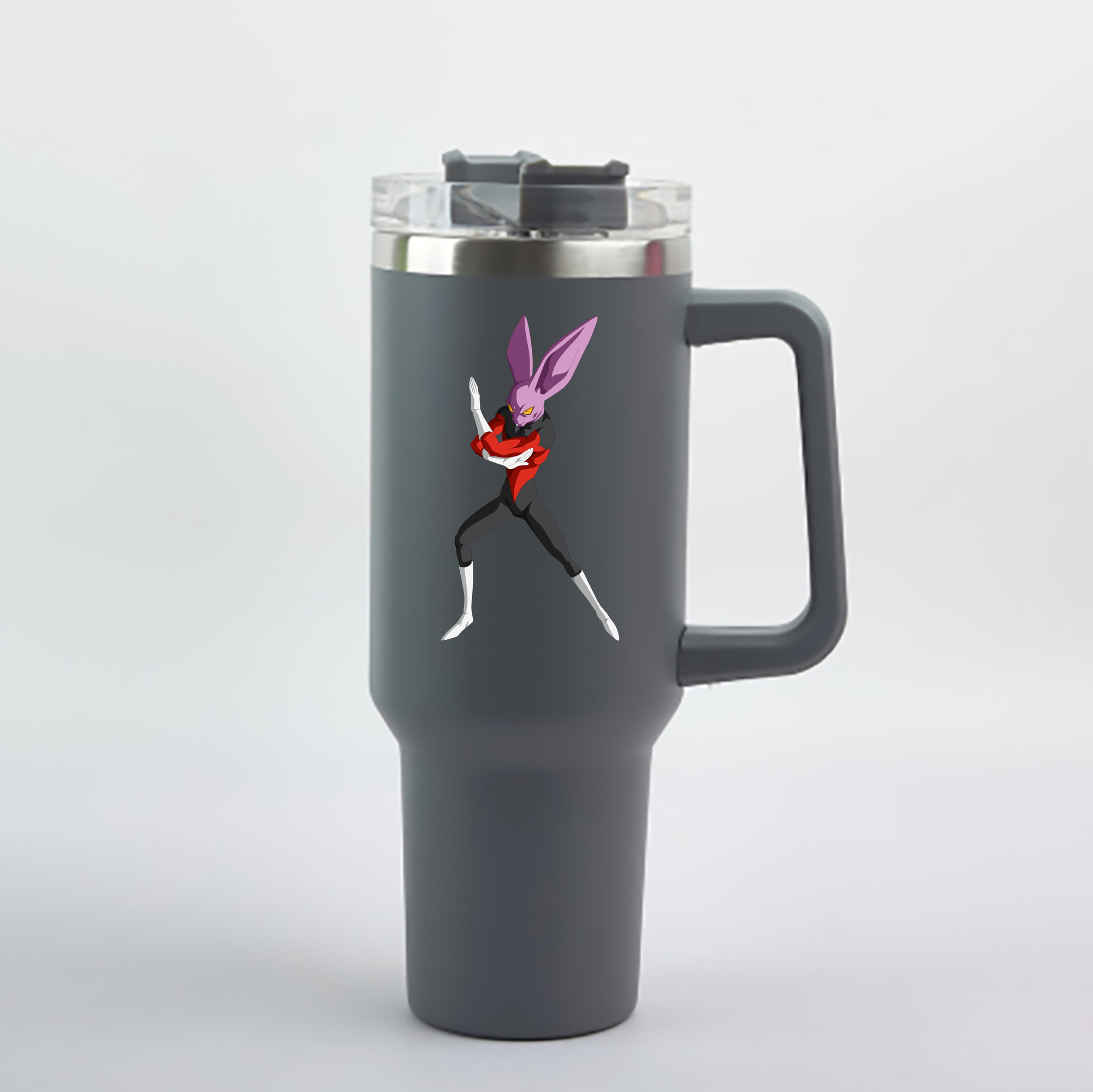 （画像用） ドラゴンボール ビルス 破壊神ビルス DRAGON BALL Beerus Birusu 1200mL車用タンブラー - クリスタルステッカー（プラスチックストロー付き）