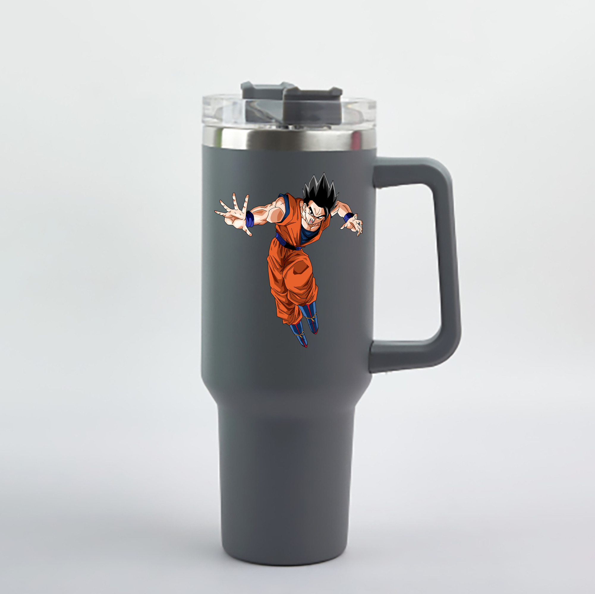 （画像用） ドラゴンボール 孫 悟飯（そんごはん）DRAGON BALL Son Gohan 1200mL車用タンブラー - クリスタルステッカー（プラスチックストロー付き）