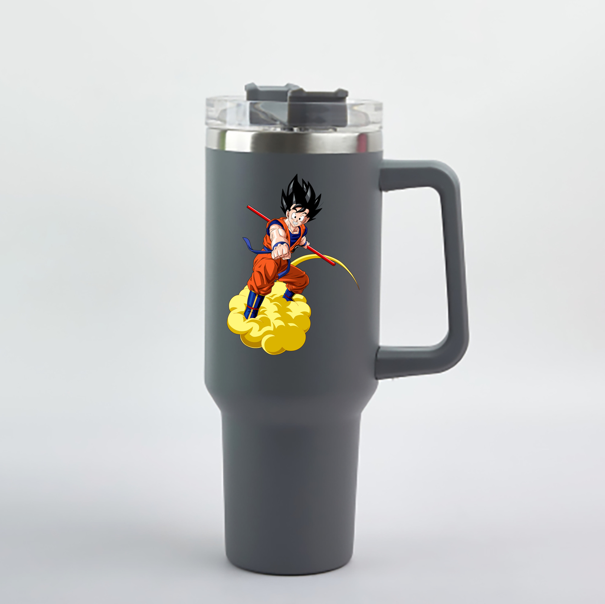 （画像用） ドラゴンボール 孫 悟飯（そんごはん）DRAGON BALL Son Gohan 1200mL車用タンブラー - クリスタルステッカー（プラスチックストロー付き）