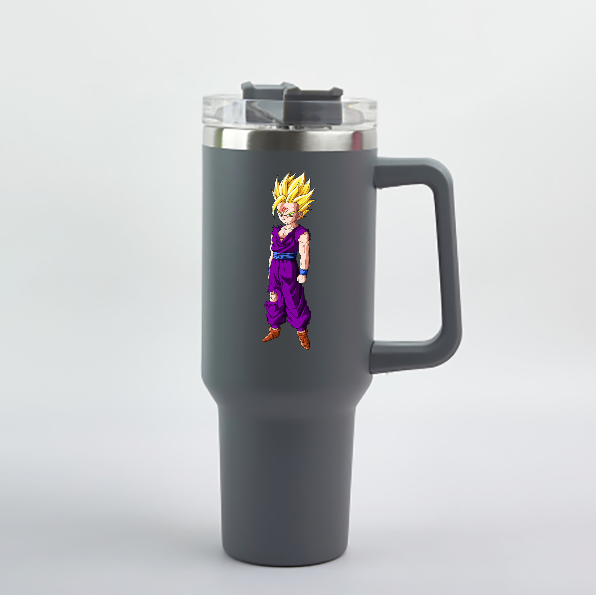 （画像用） ドラゴンボール 孫 悟飯（そんごはん）DRAGON BALL Son Gohan 1200mL車用タンブラー - クリスタルステッカー（プラスチックストロー付き）