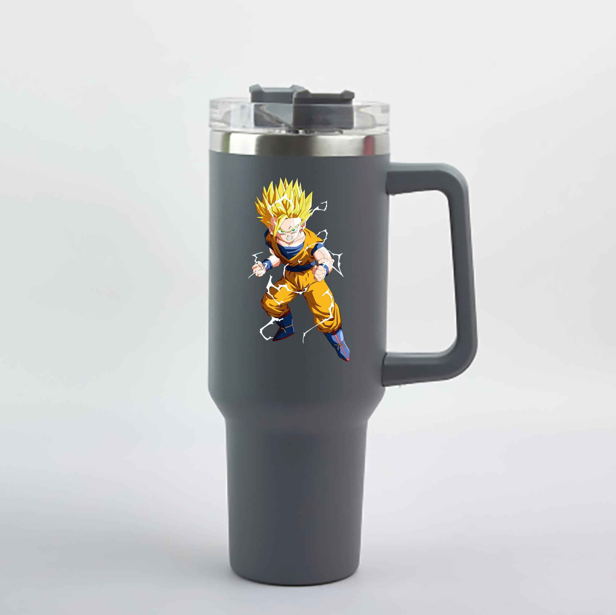 （画像用） ドラゴンボール 孫 悟飯（そんごはん）DRAGON BALL Son Gohan 1200mL車用タンブラー - クリスタルステッカー（プラスチックストロー付き）