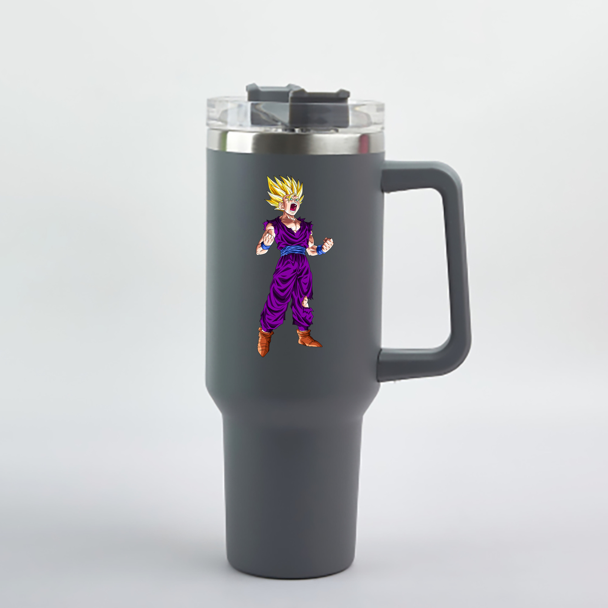 （画像用） ドラゴンボール 孫 悟飯（そんごはん）DRAGON BALL Son Gohan 1200mL車用タンブラー - クリスタルステッカー（プラスチックストロー付き）