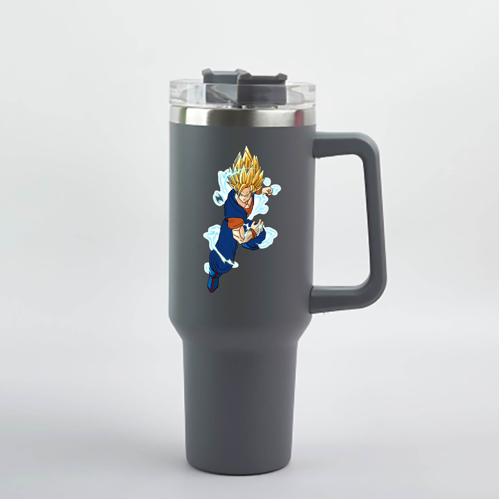 （画像用） ドラゴンボール 孫 悟飯（そんごはん）DRAGON BALL Son Gohan 1200mL車用タンブラー - クリスタルステッカー（プラスチックストロー付き）