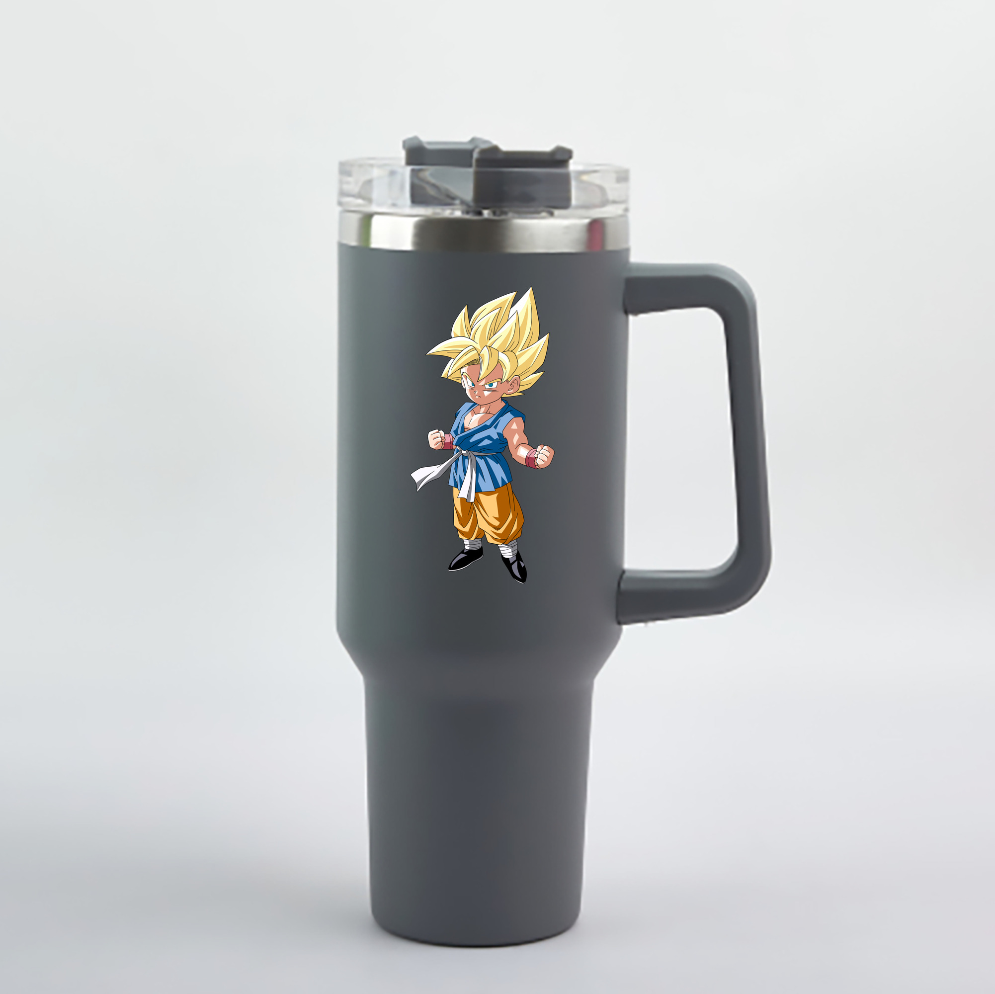 （画像用） ドラゴンボール 孫 悟飯（そんごはん）DRAGON BALL Son Gohan 1200mL車用タンブラー - クリスタルステッカー（プラスチックストロー付き）